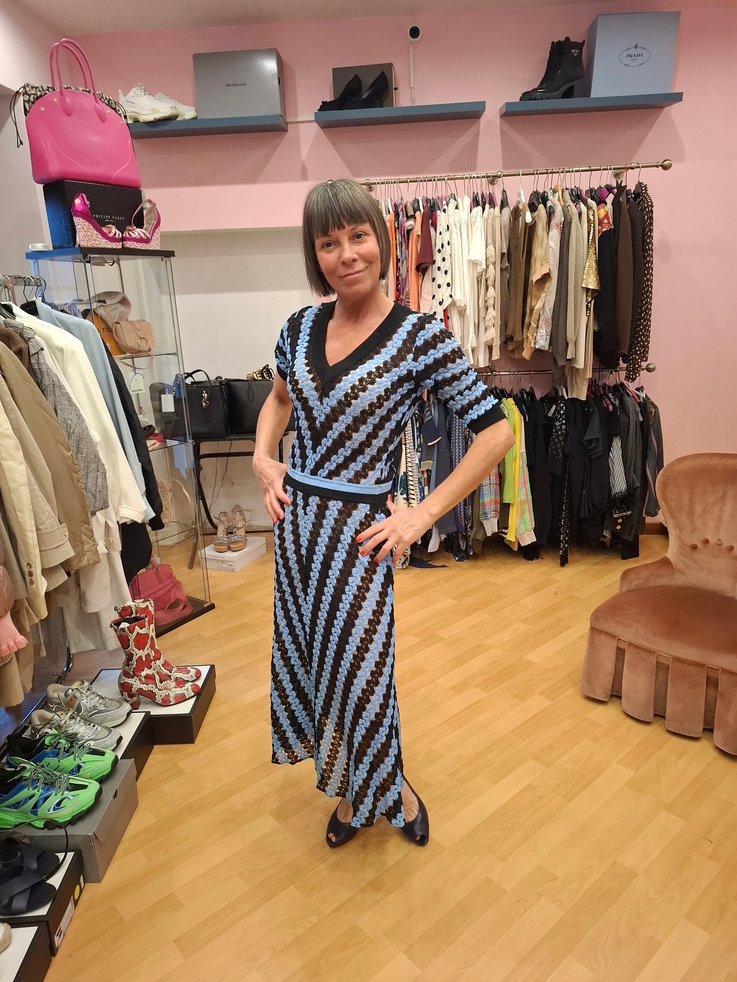 Abito Missoni azzurro nero tg S/M