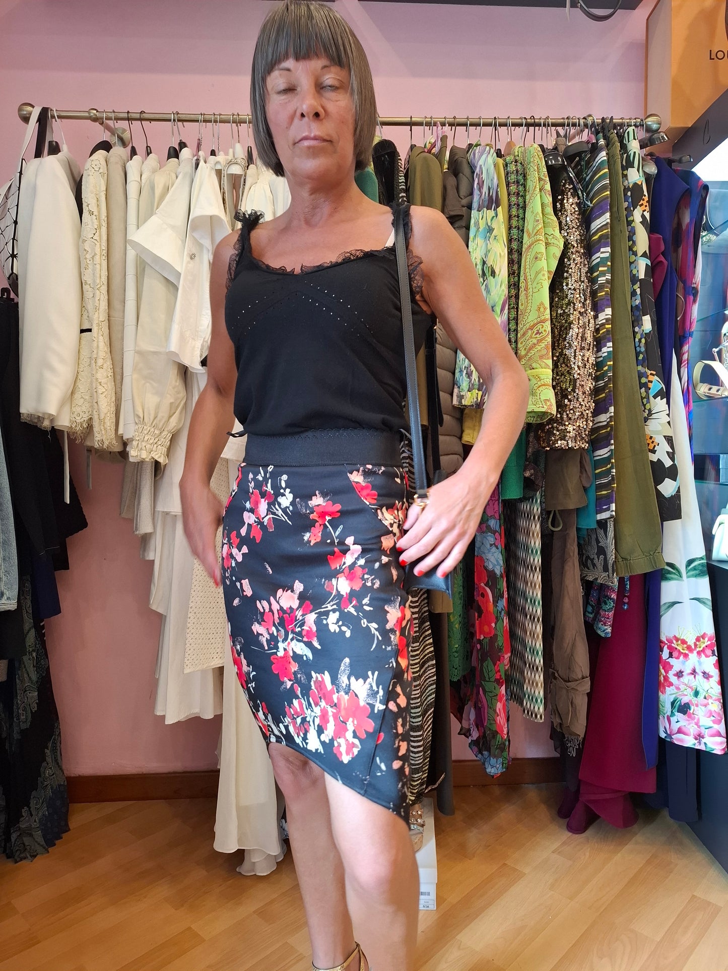 Gonna Elisabetta Franchi floreale tg42 ridotta