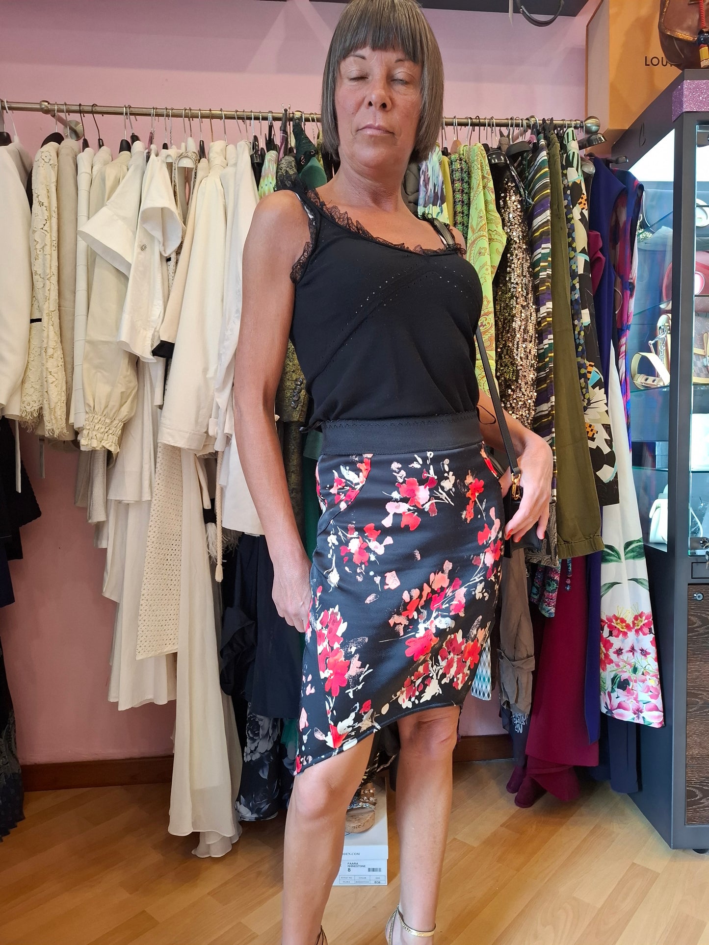 Gonna Elisabetta Franchi floreale tg42 ridotta
