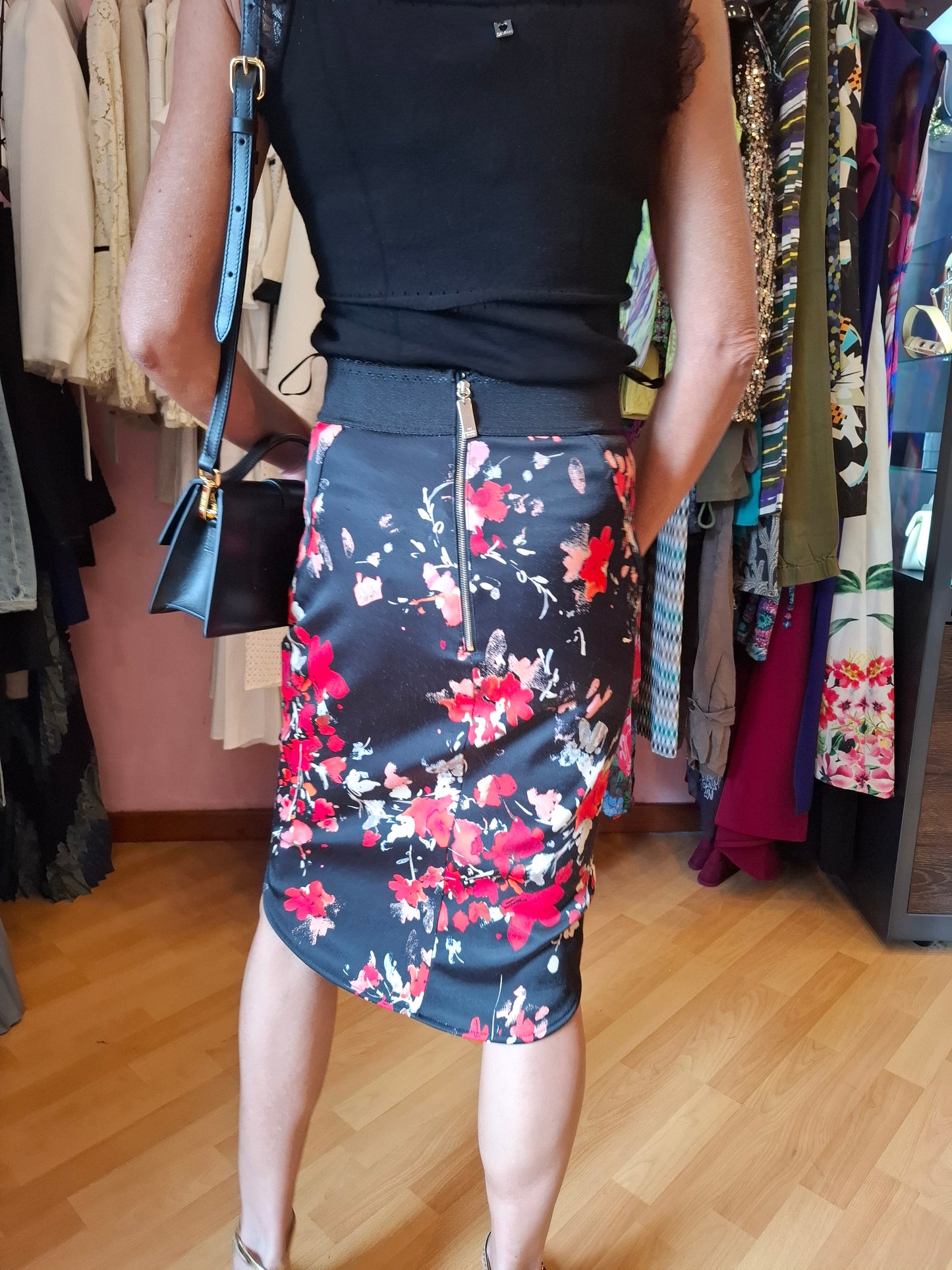 Gonna Elisabetta Franchi floreale tg42 ridotta