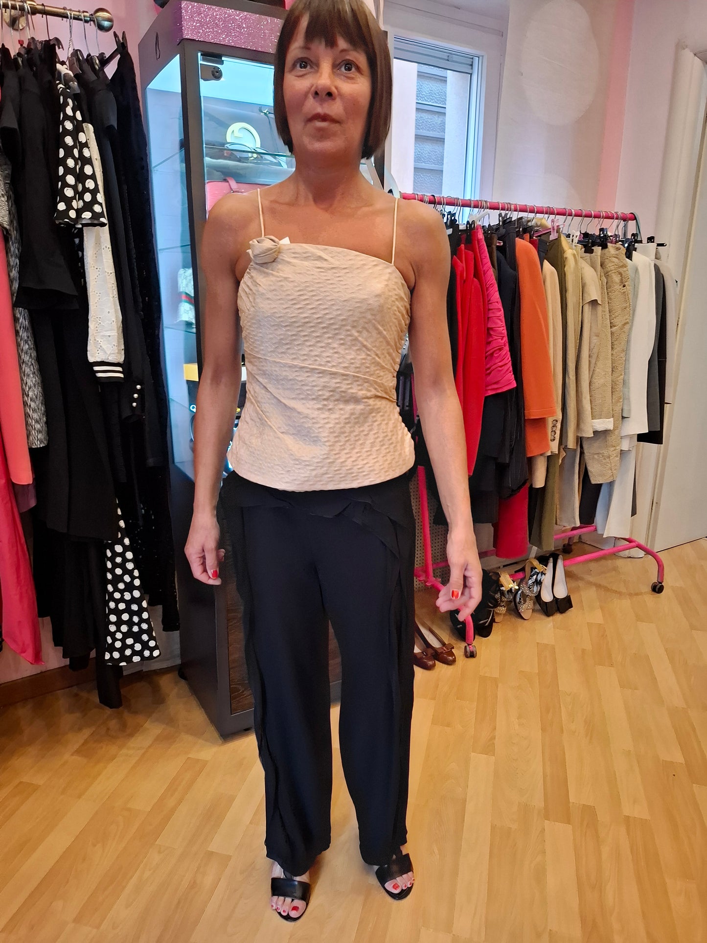 Pantalone pura seta tg40 Giorgio Armani volant