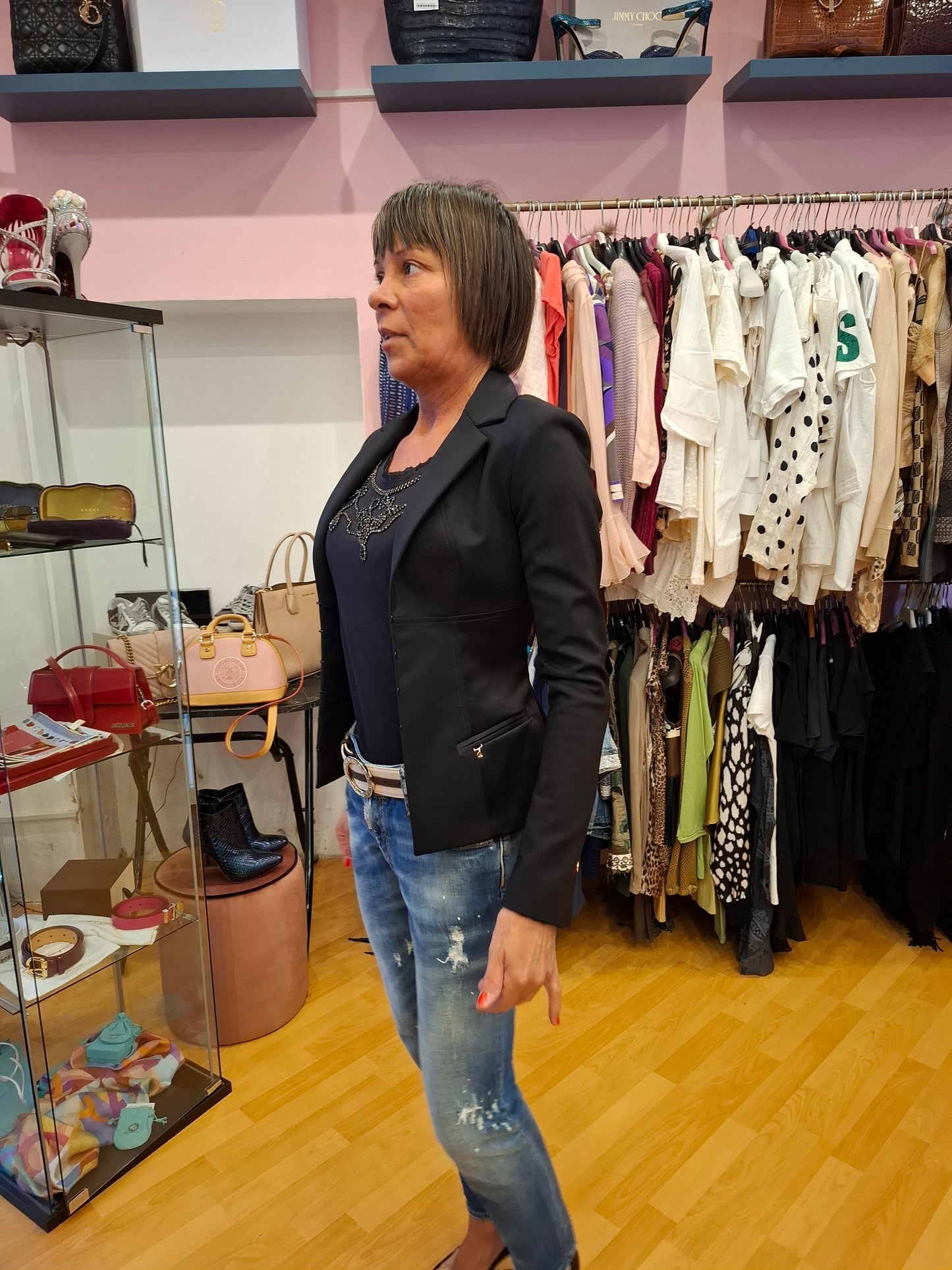 Giacca Elisabetta Franchi inserto lucido tg 40 ridotta