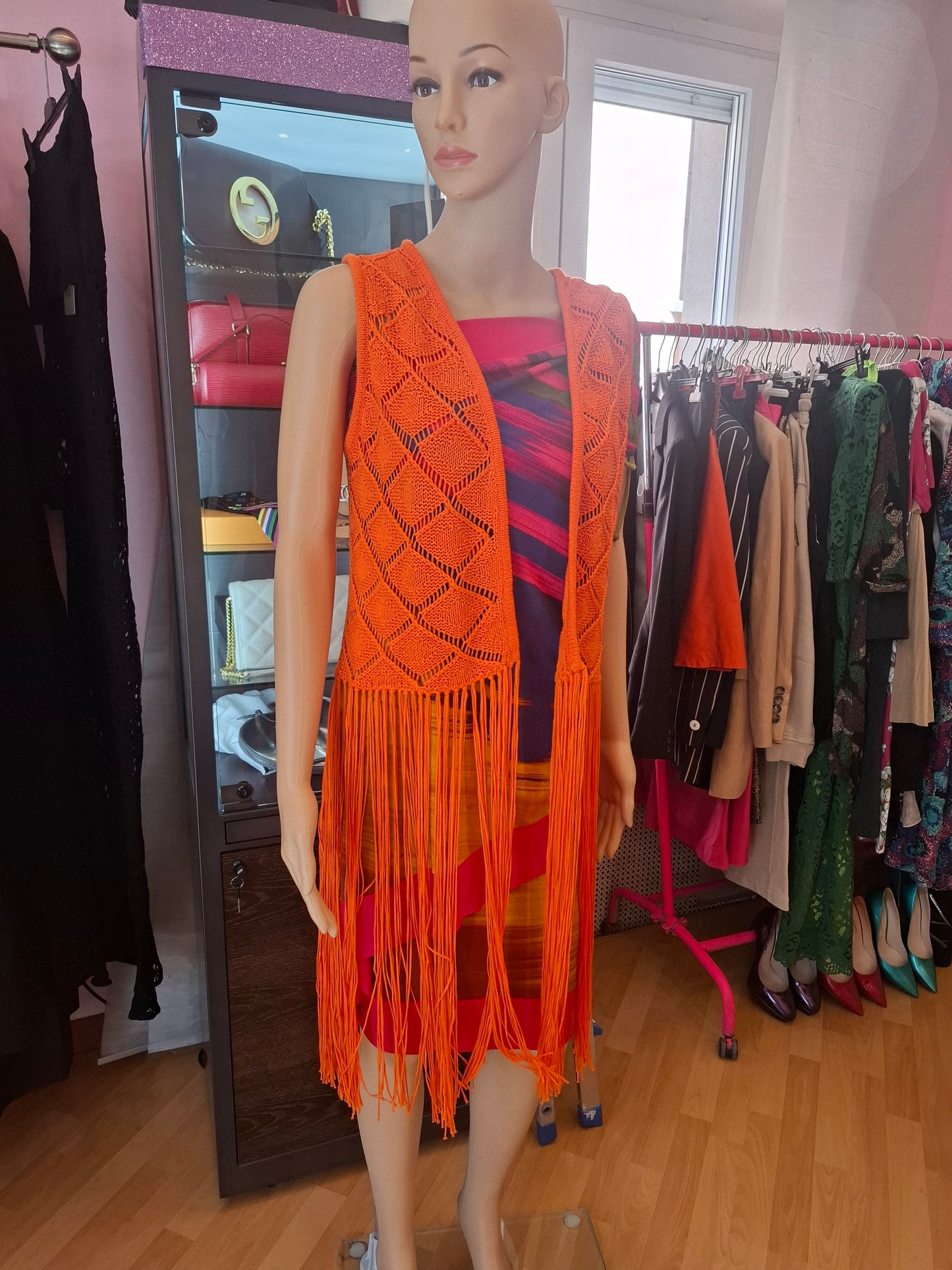 Gilet con frange nuovo mai utilizzato tg S