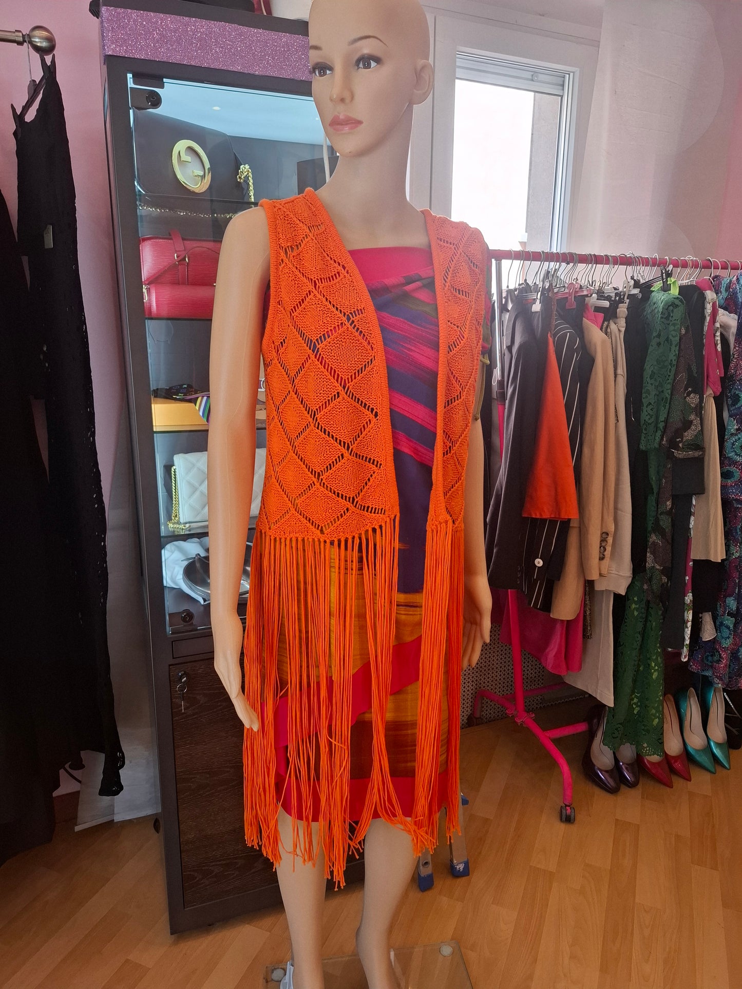 Gilet con frange nuovo mai utilizzato tg S