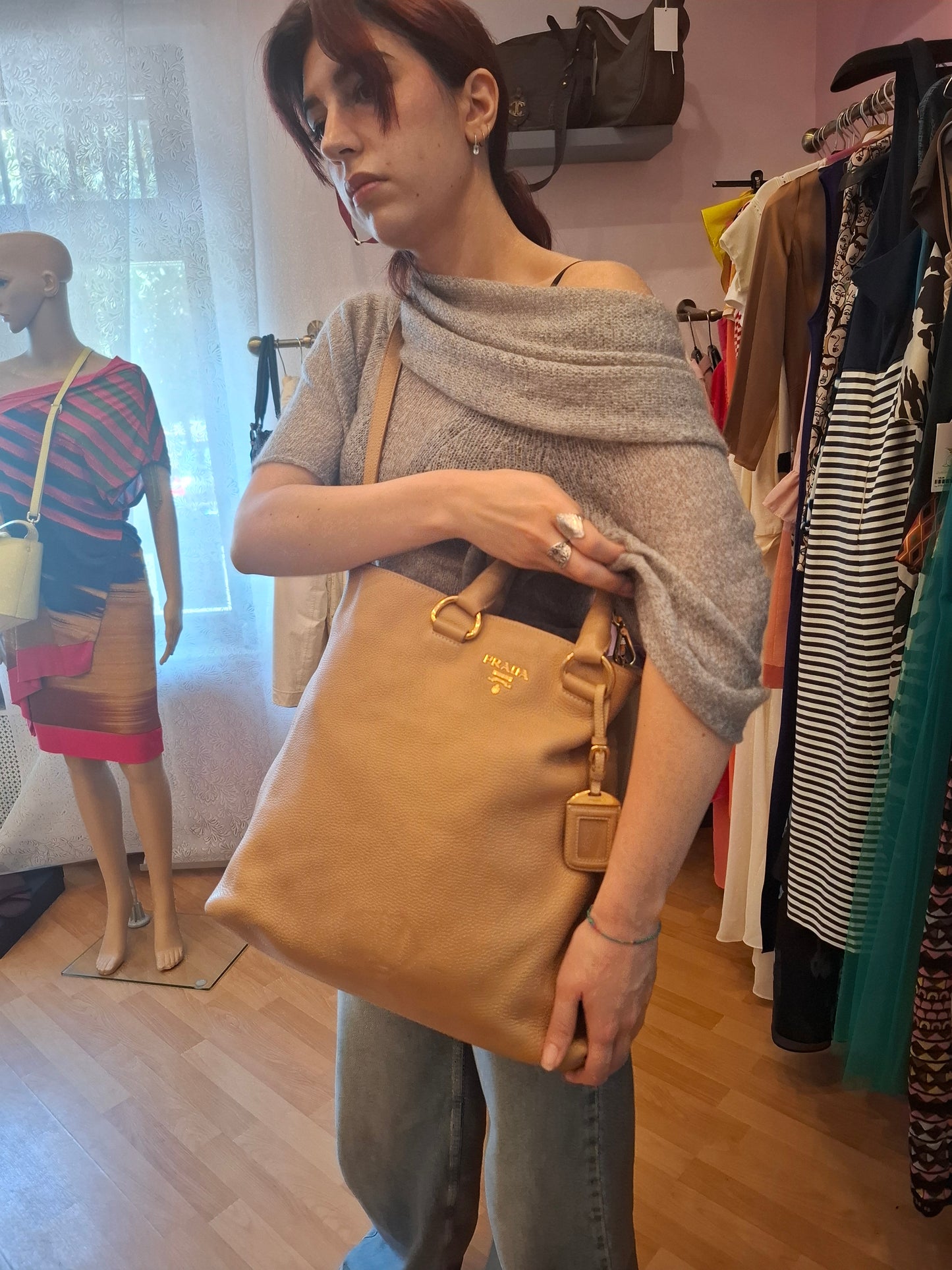 Borsa Prada colore nude