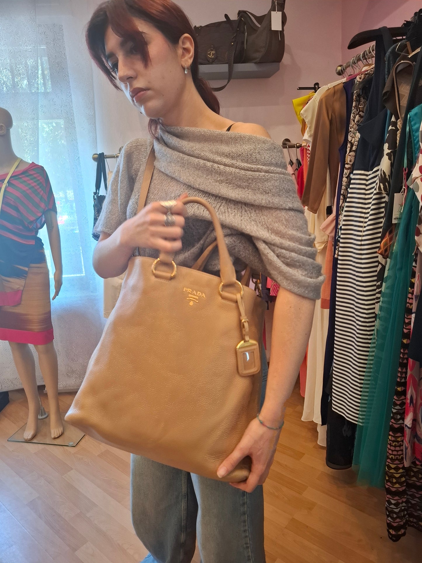 Borsa Prada colore nude