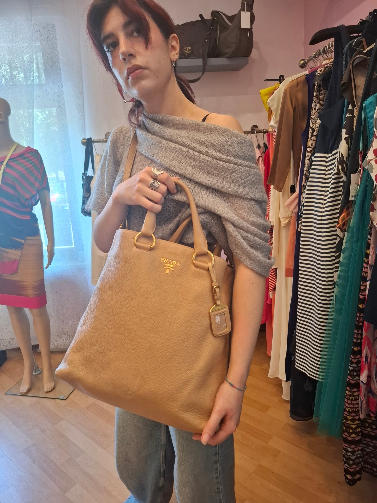 Borsa Prada colore nude