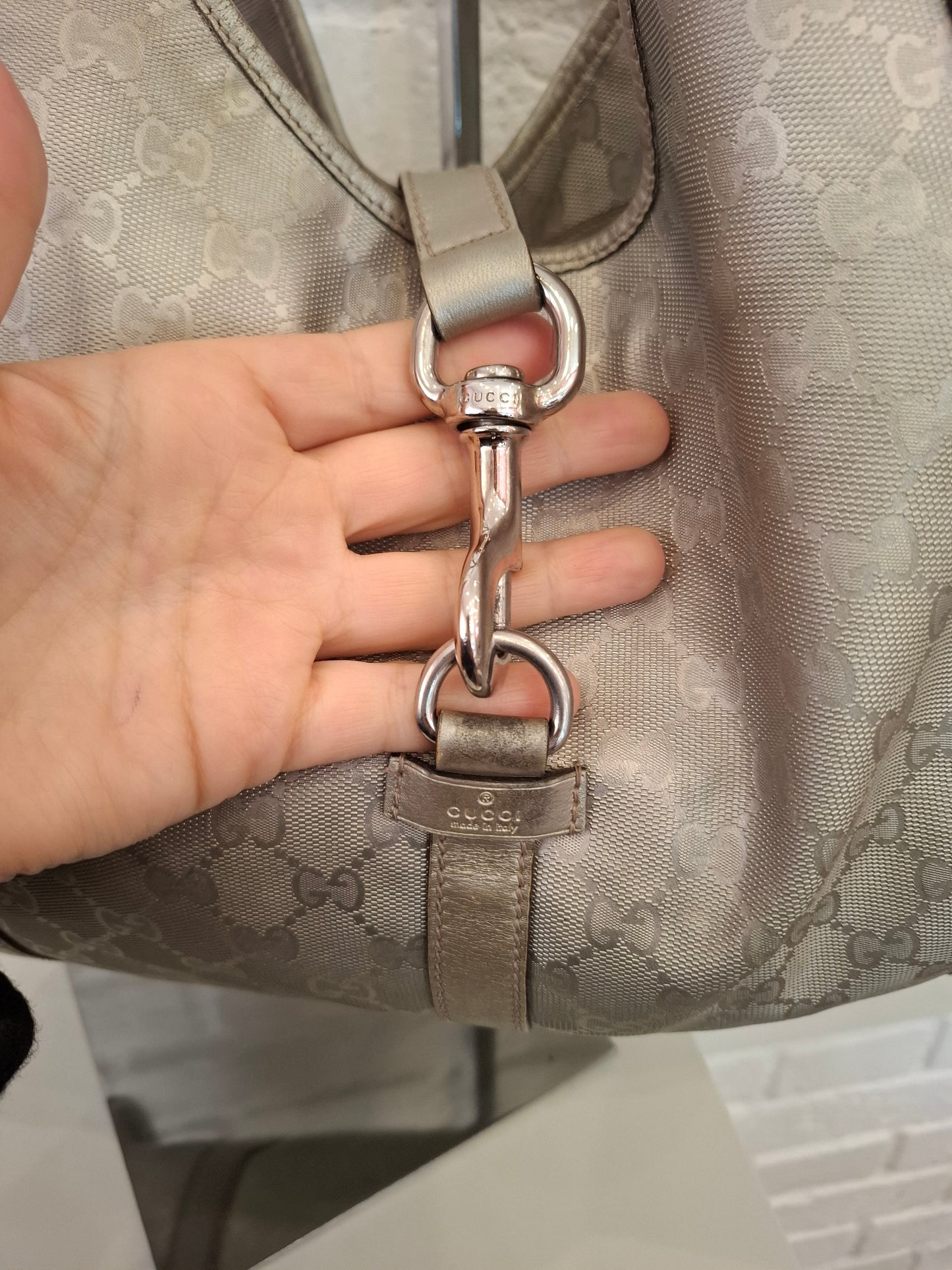 Borsa Gucci argentata Jackie