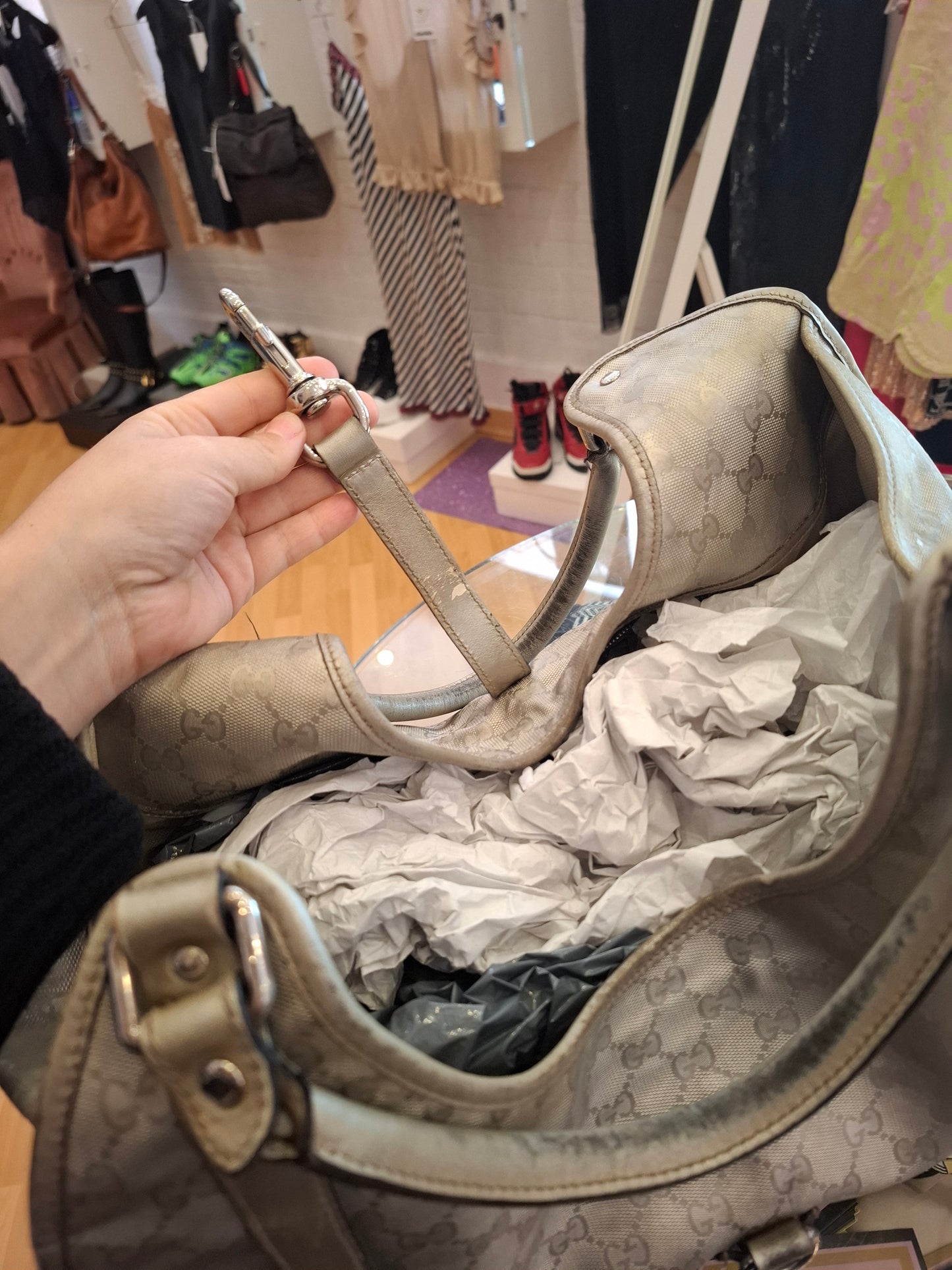 Borsa Gucci argentata Jackie