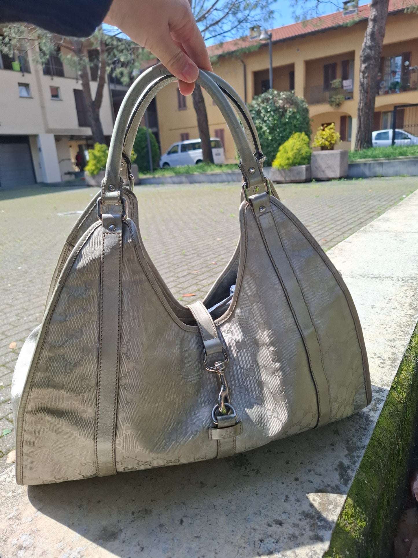 Borsa Gucci argentata Jackie