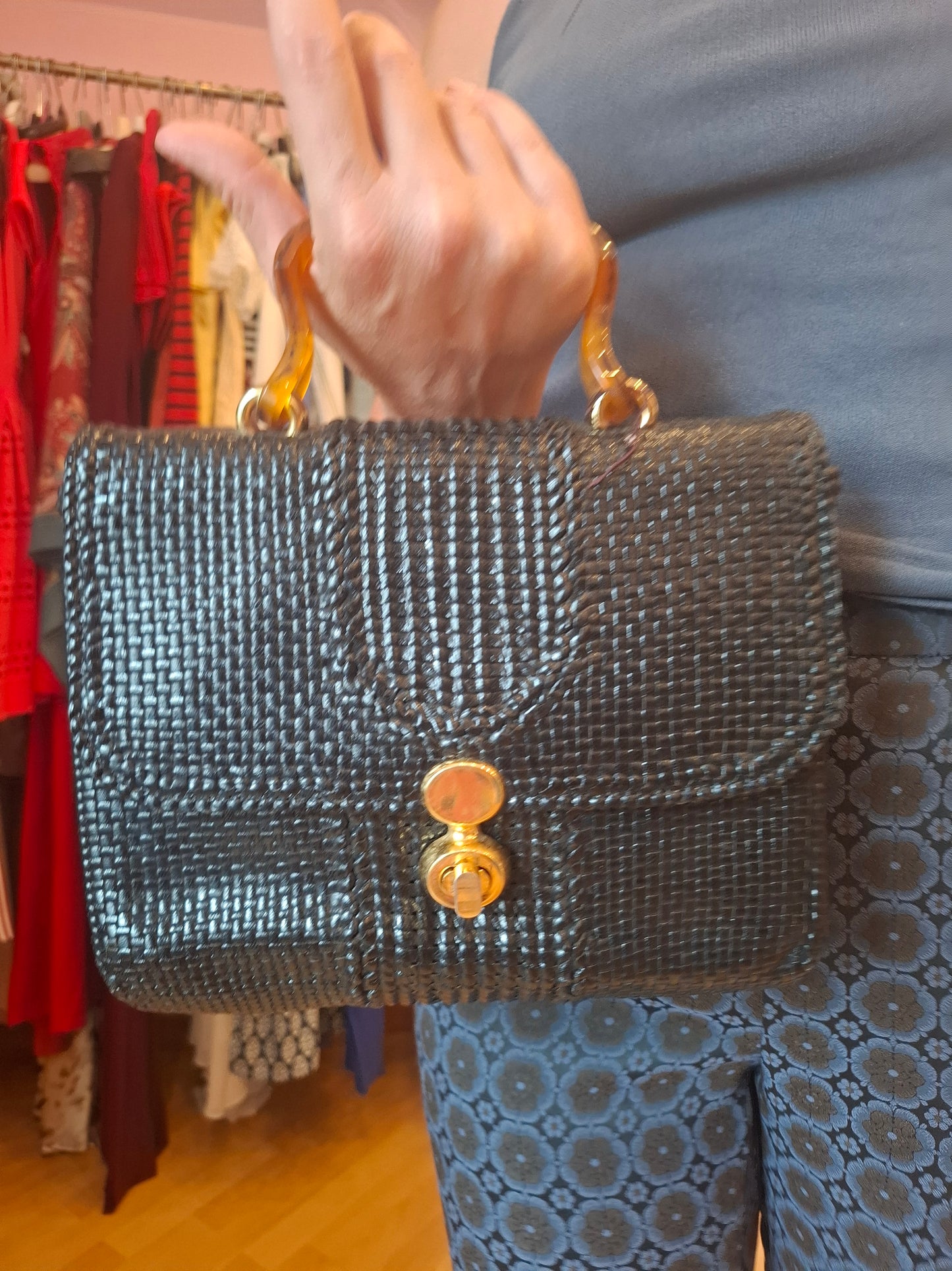 Borsa in pelle intrecciata vintage