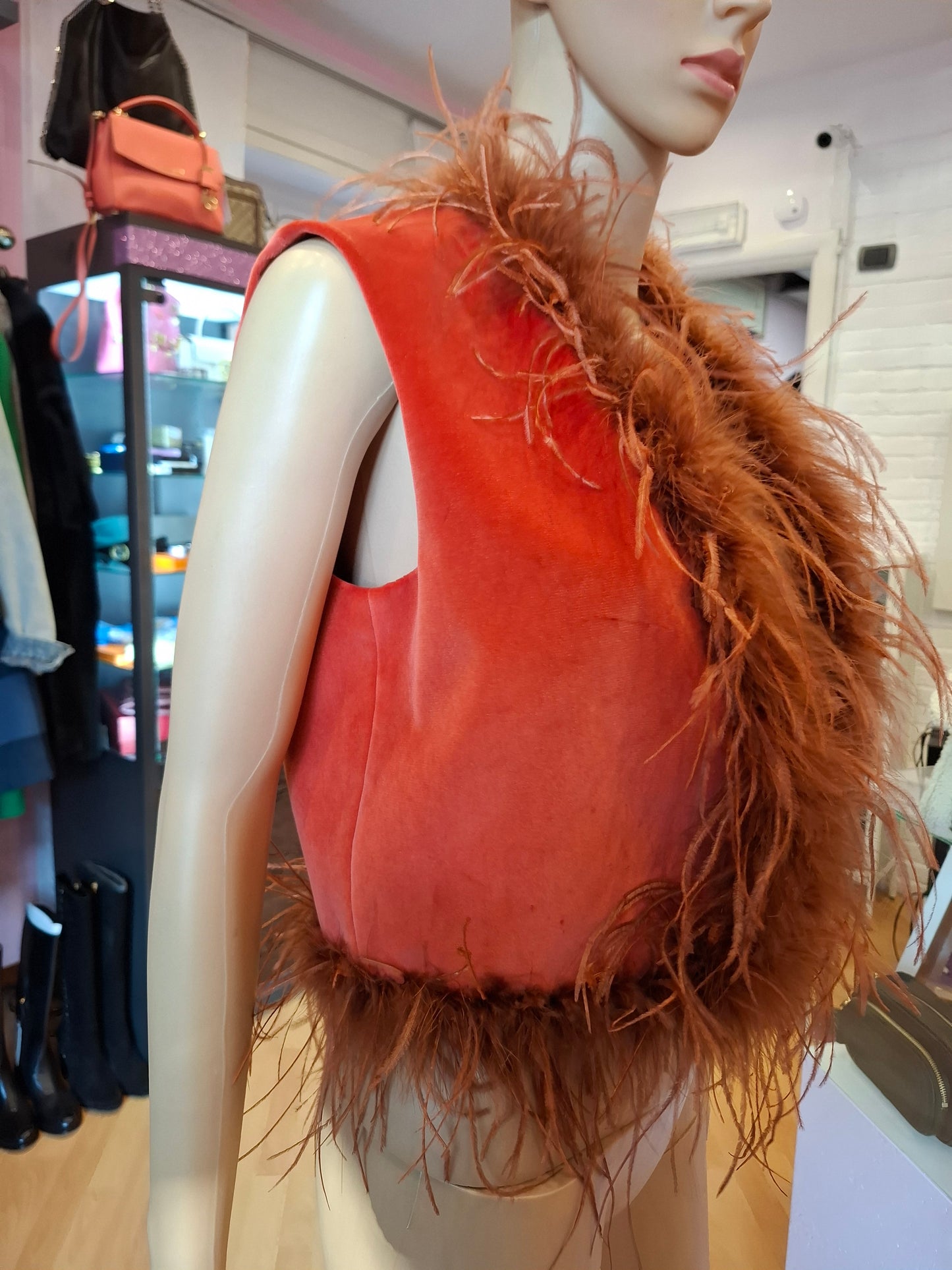 Gilet velluto&piume tg S/M