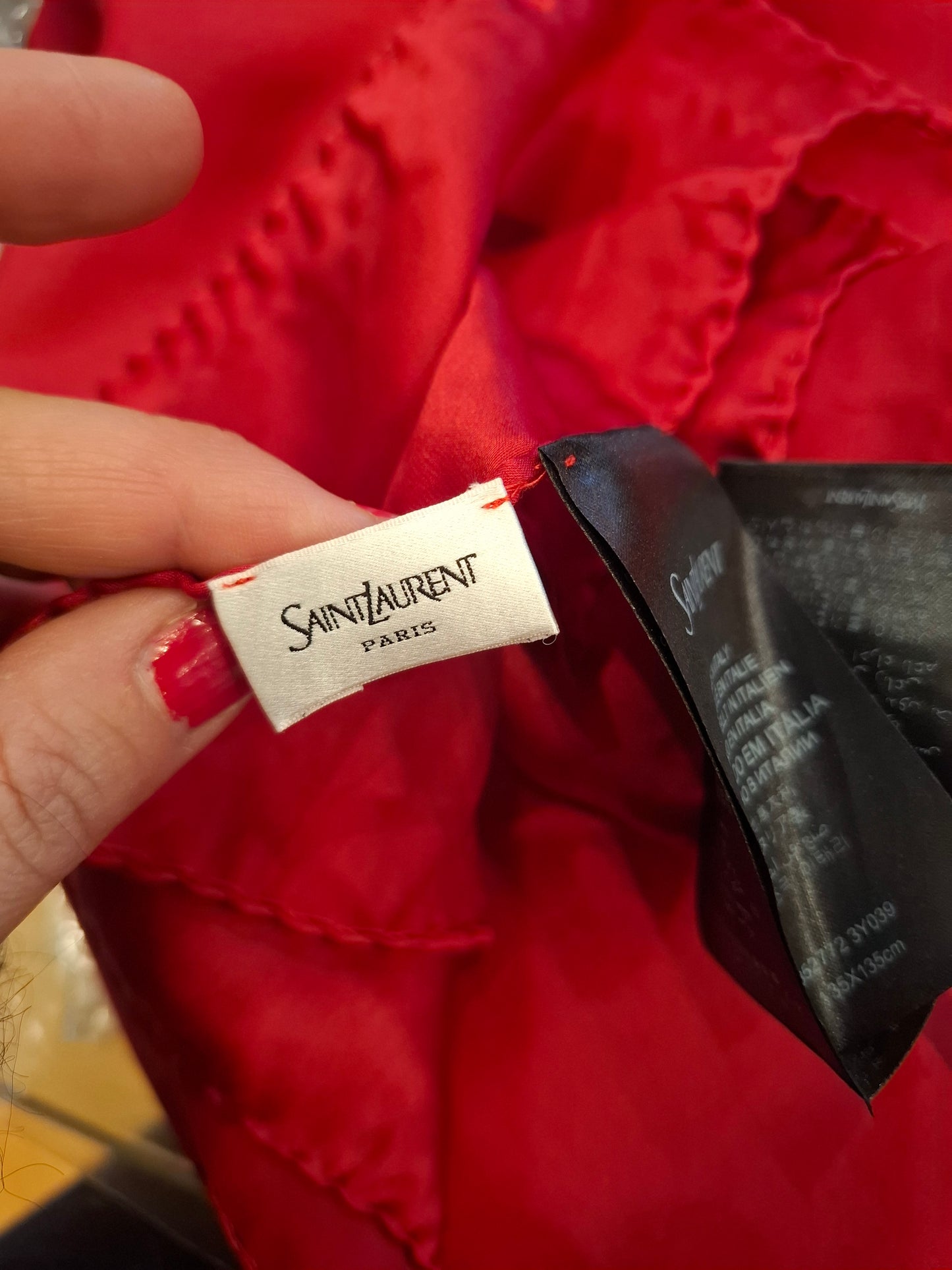 Foulard seta rosso Saint Laurent