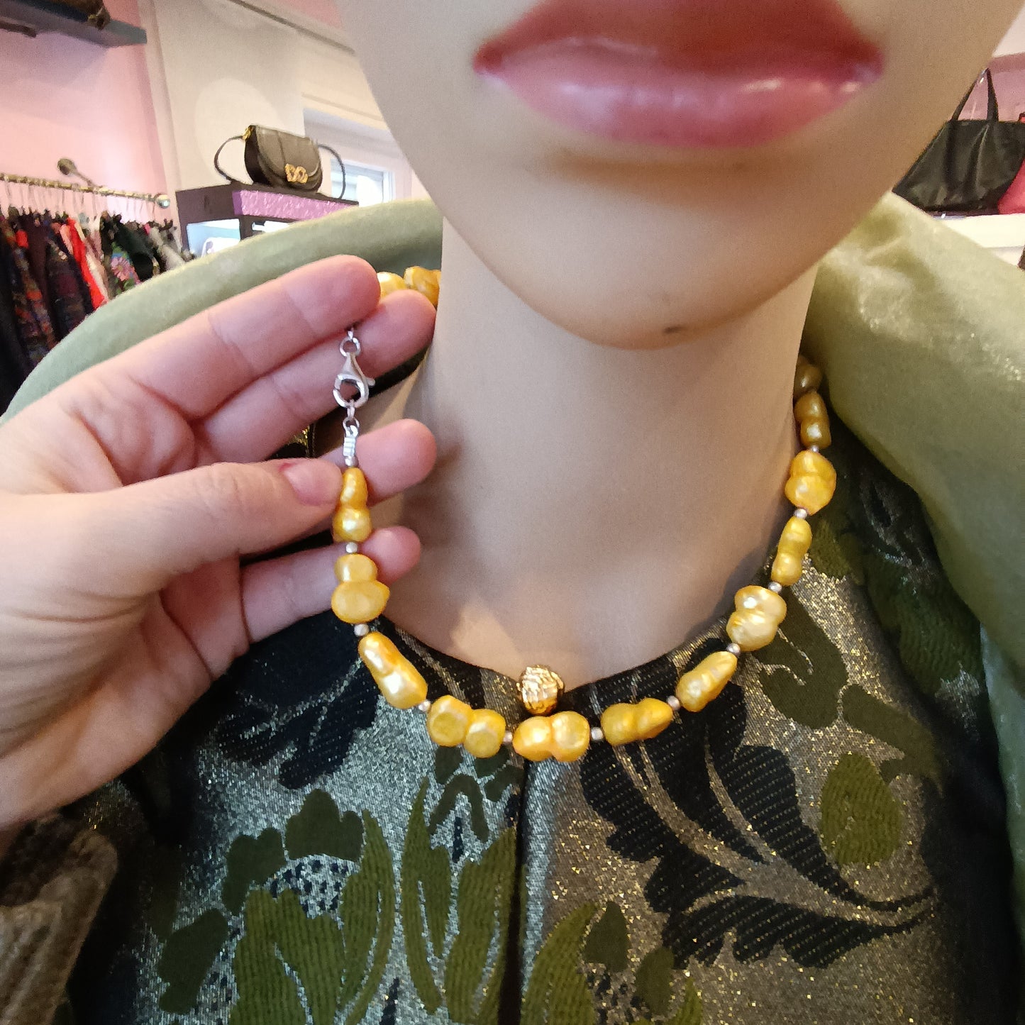 Collana argento con perle coltivate