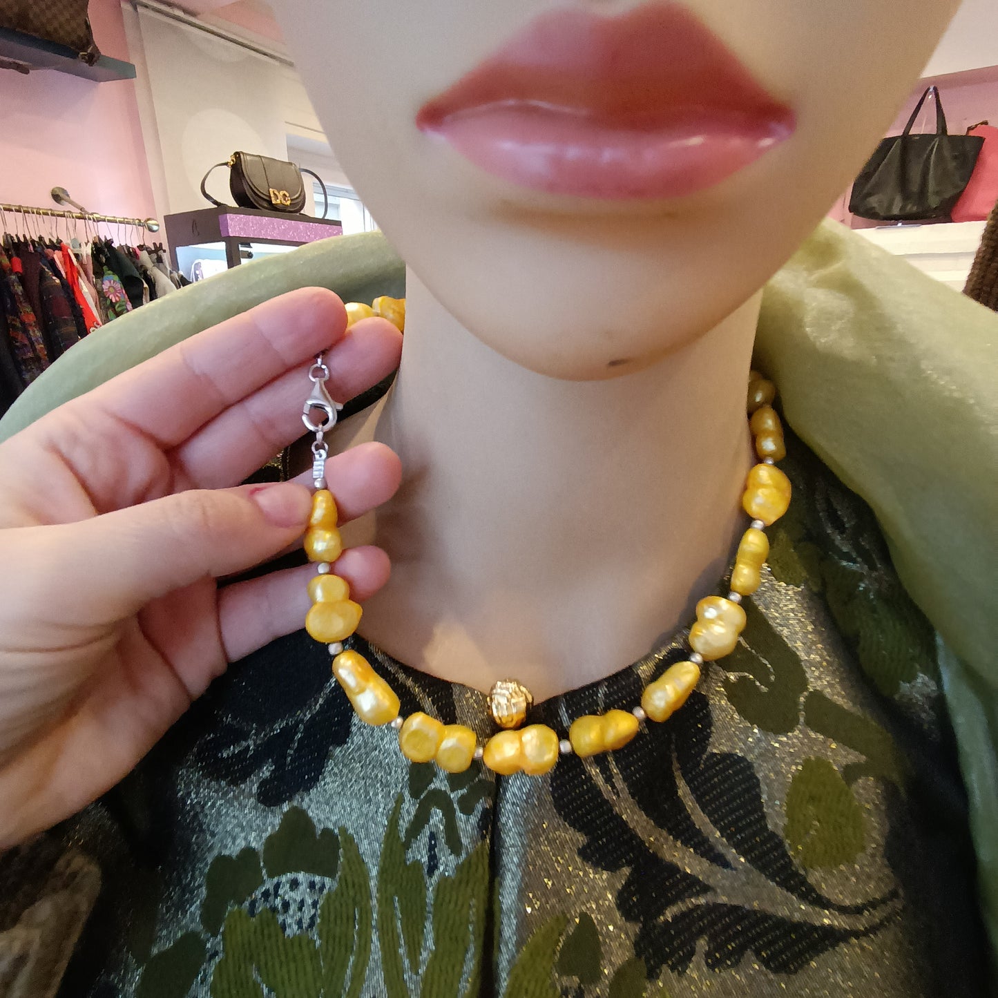 Collana argento con perle coltivate