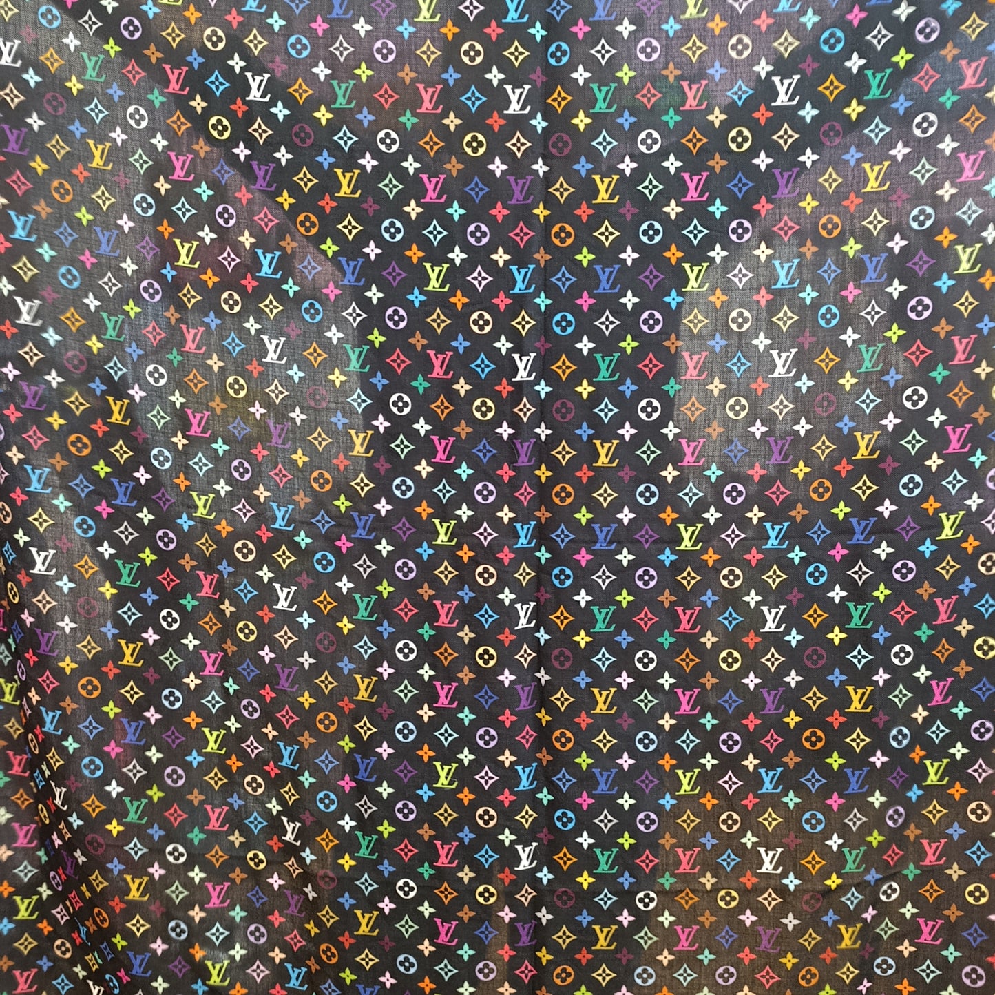Maxi Stola Louis Vuitton nera multicolore