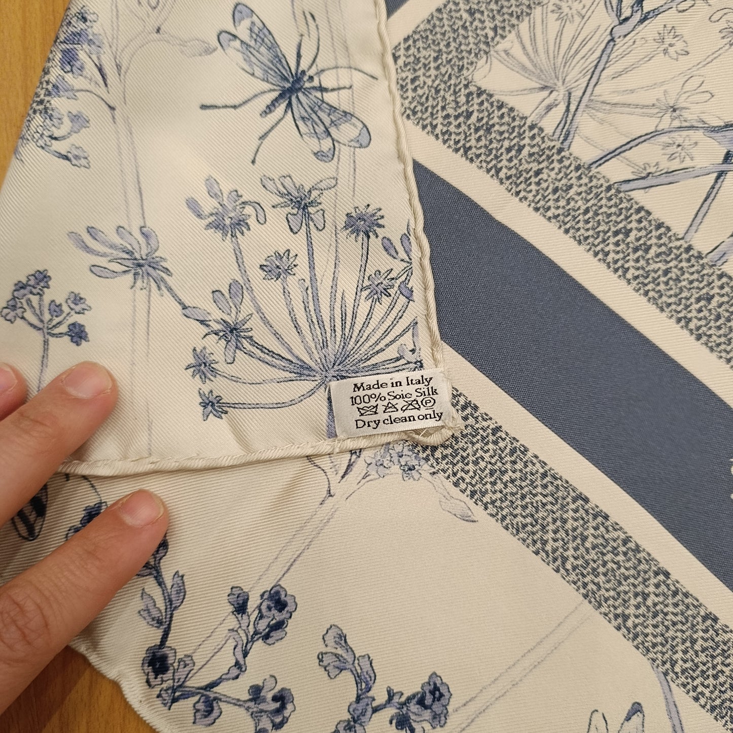 Foulard Dior in seta turchese e bianco