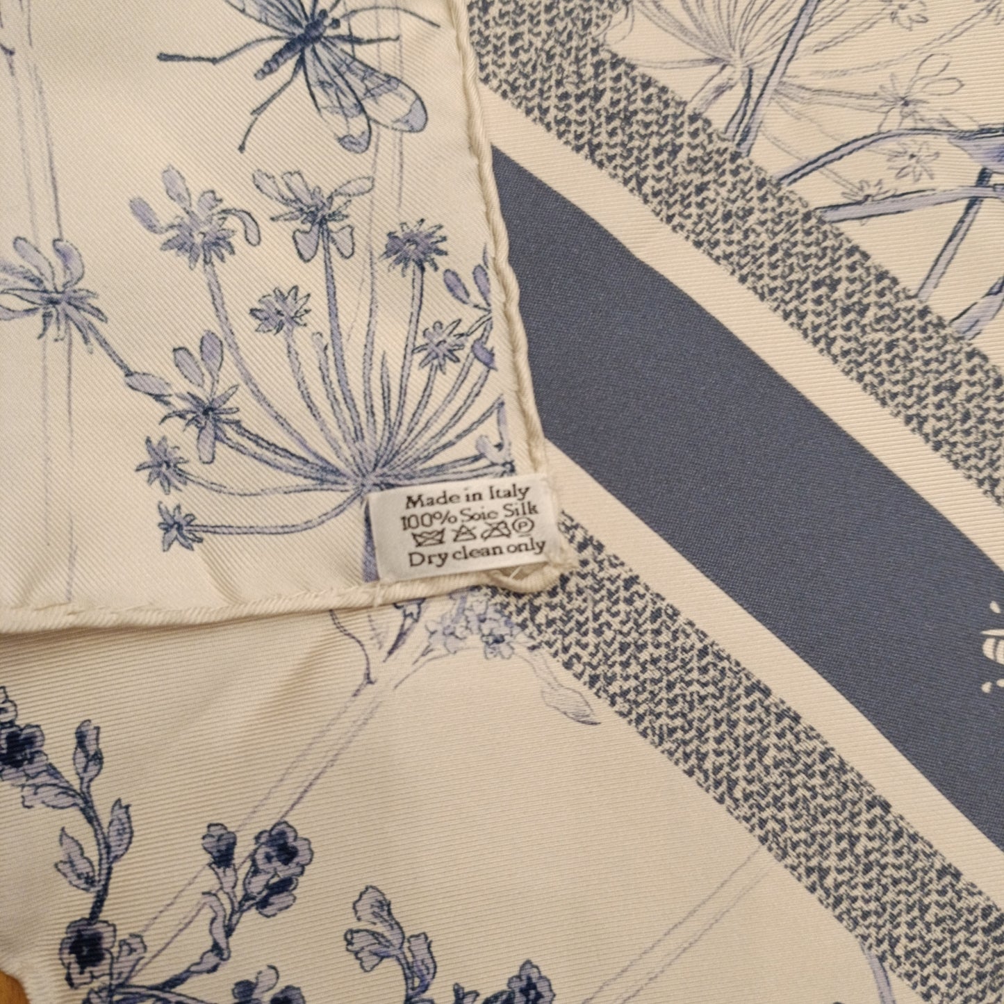 Foulard Dior in seta turchese e bianco