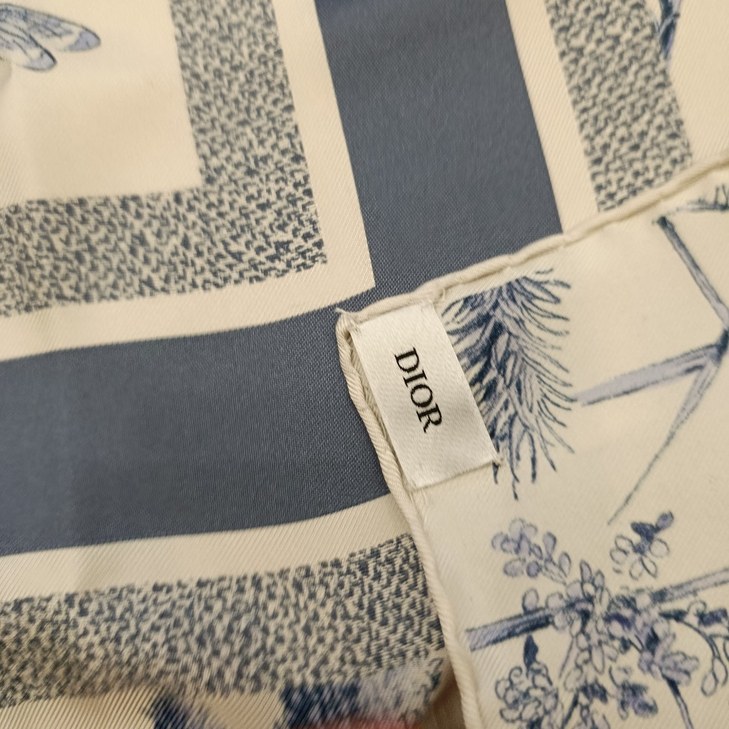 Foulard Dior in seta turchese e bianco