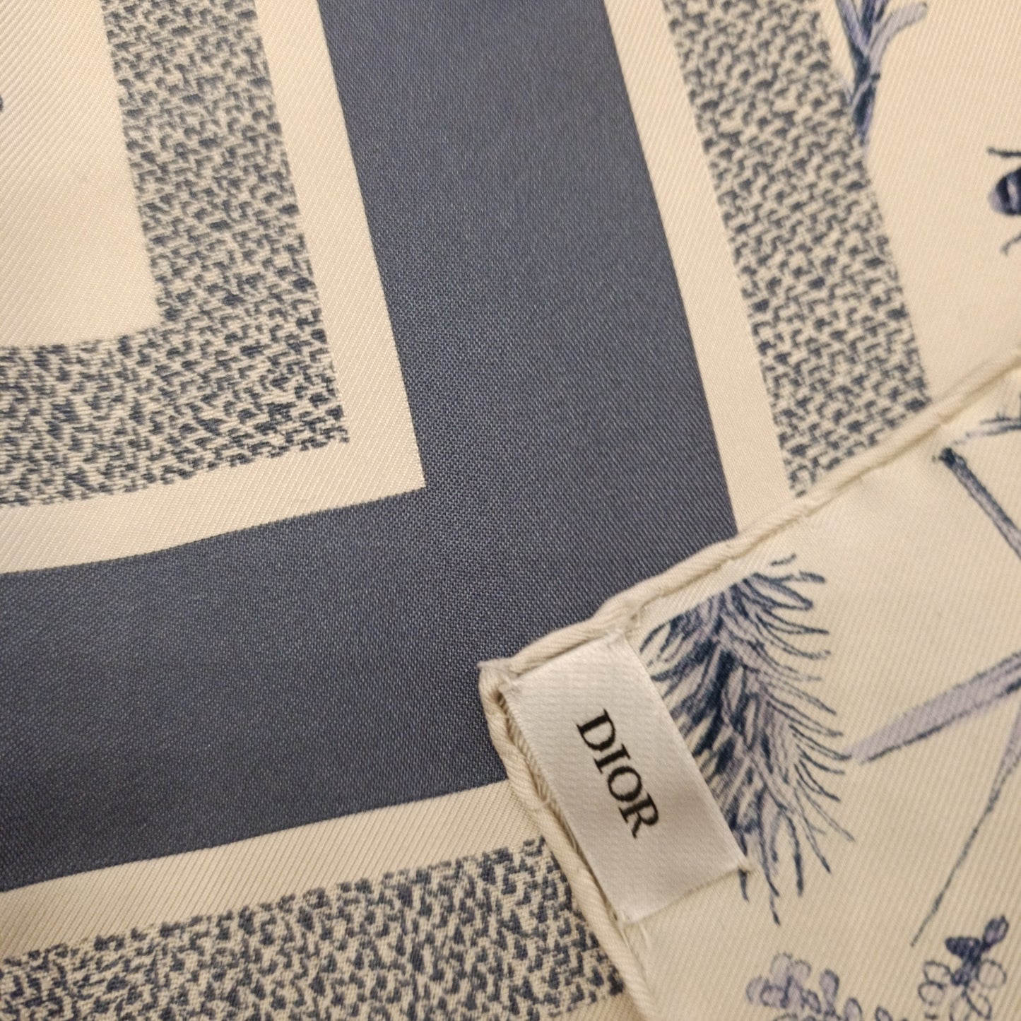 Foulard Dior in seta turchese e bianco
