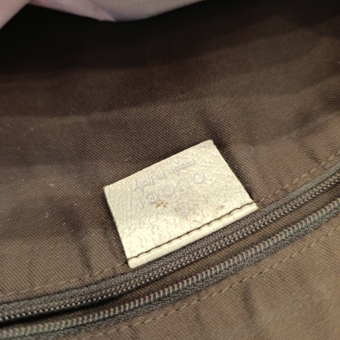 Borsa Gucci dettagli pelle bianca
