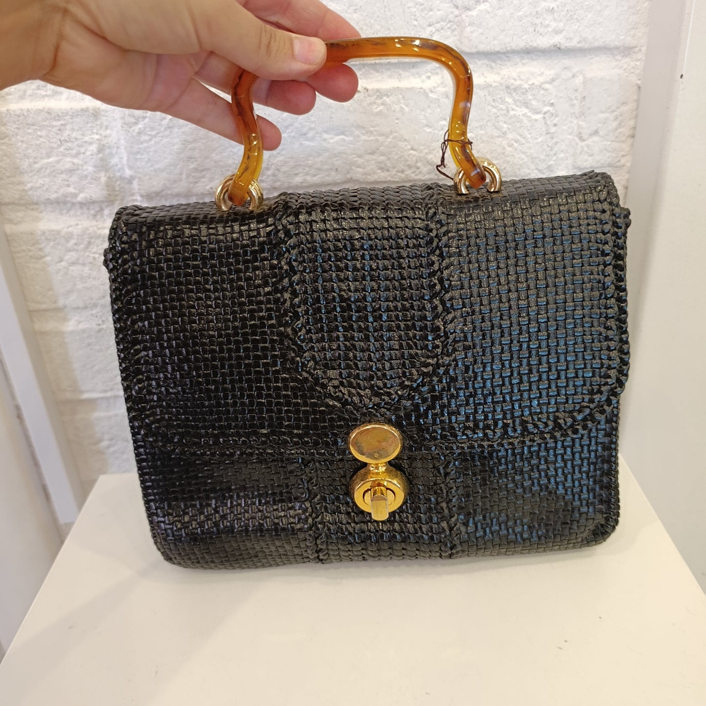 Borsa in pelle intrecciata vintage