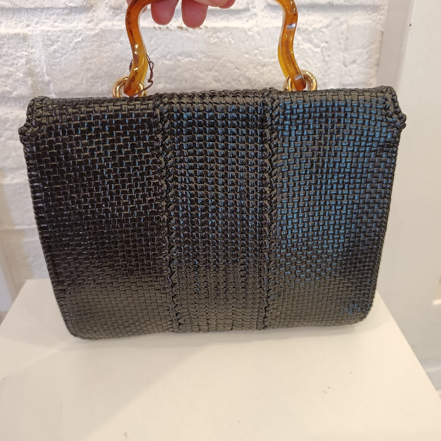 Borsa in pelle intrecciata vintage