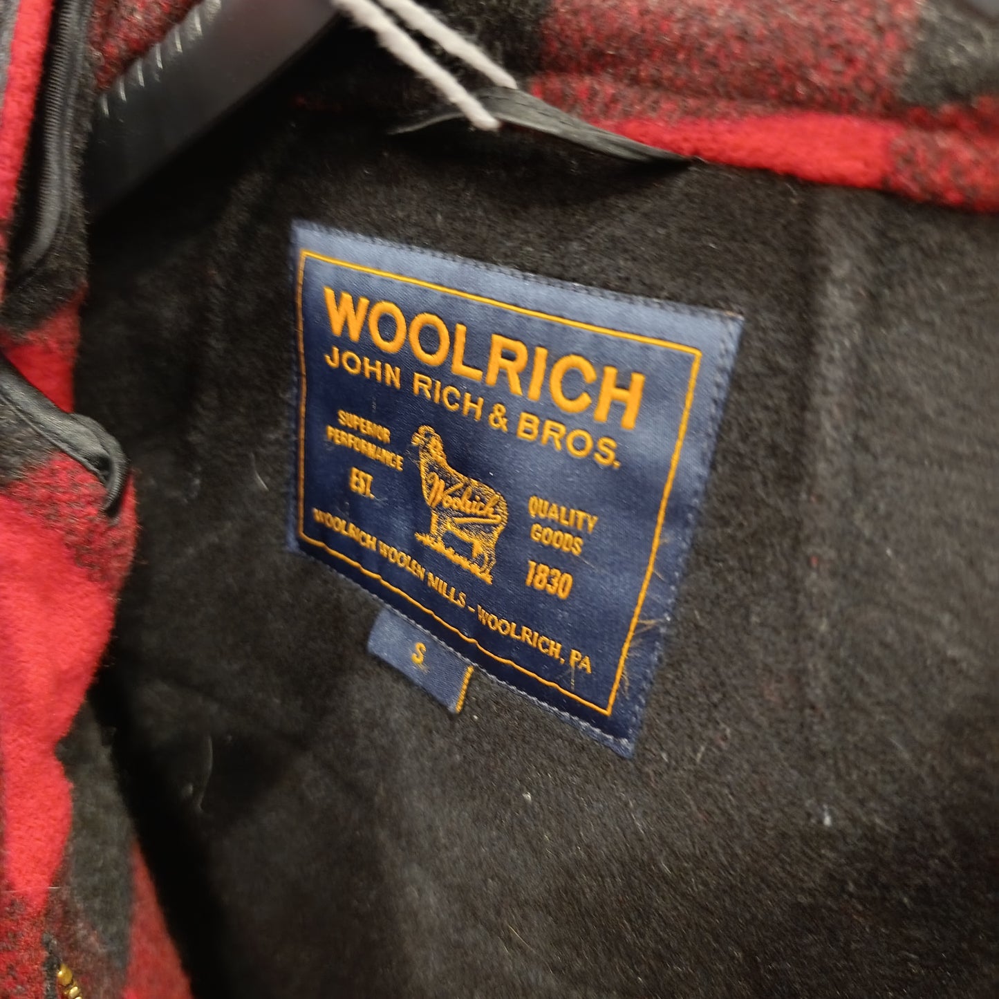 Cappotto Woolrich rosso e nero tg S