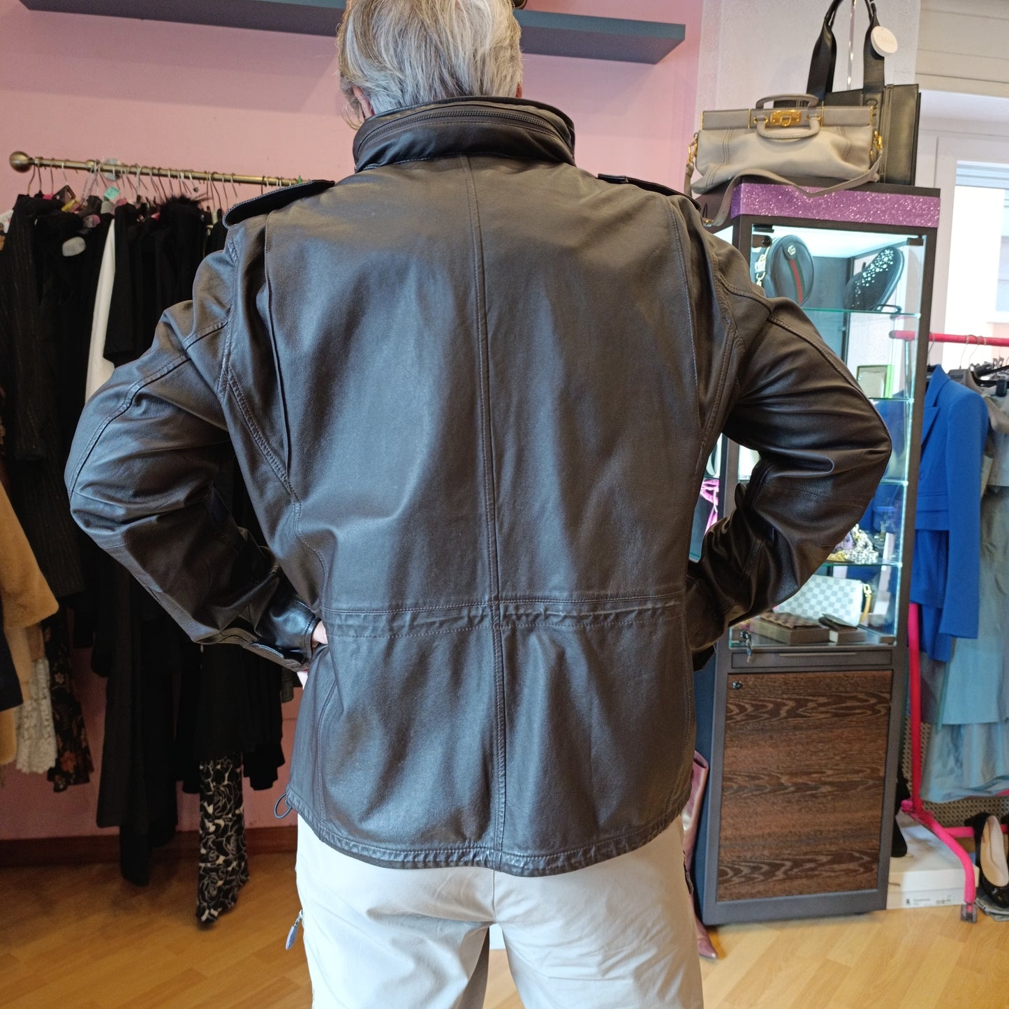 Giacca Aspesi pelle tg xxl