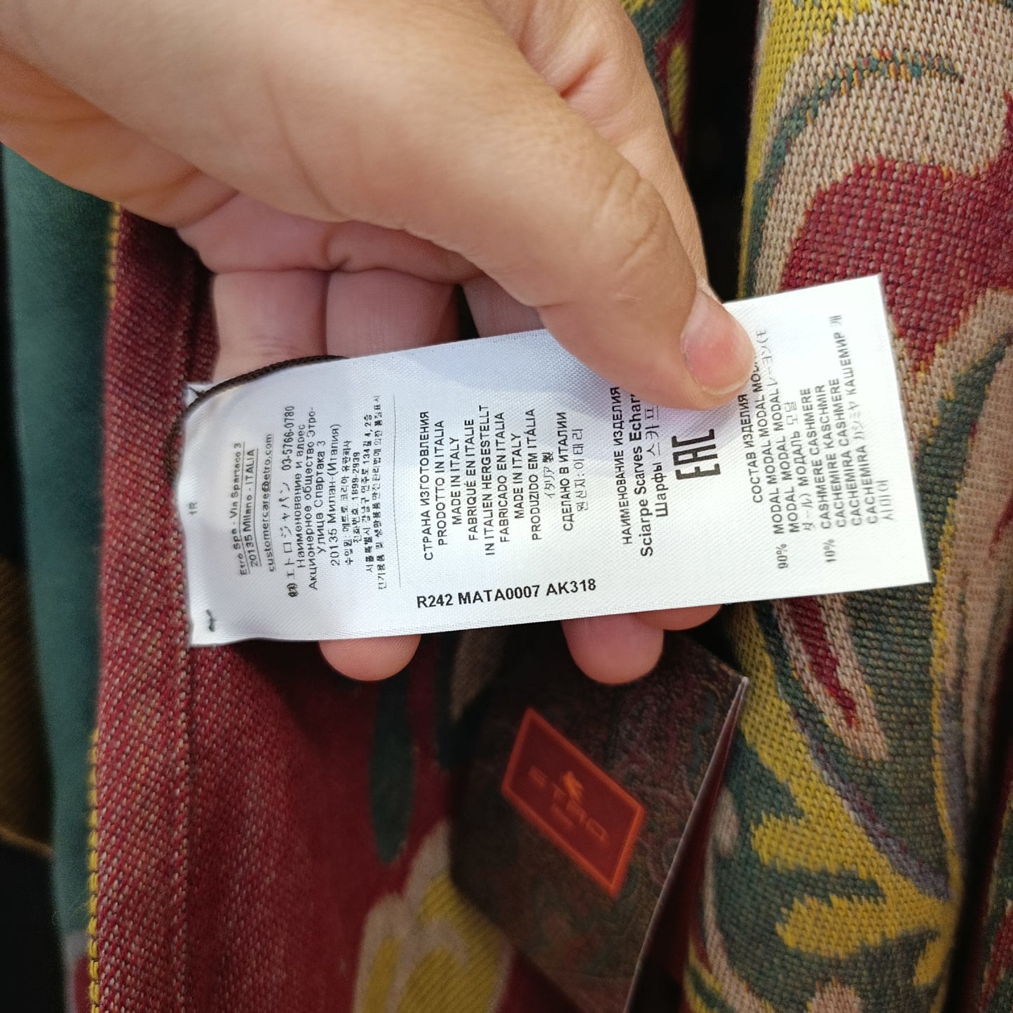 Cappa Etro nuovo con cartellino