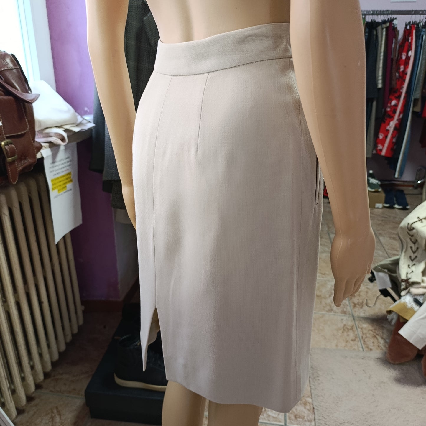 Gonna classica Giorgio Armani beige tg xs