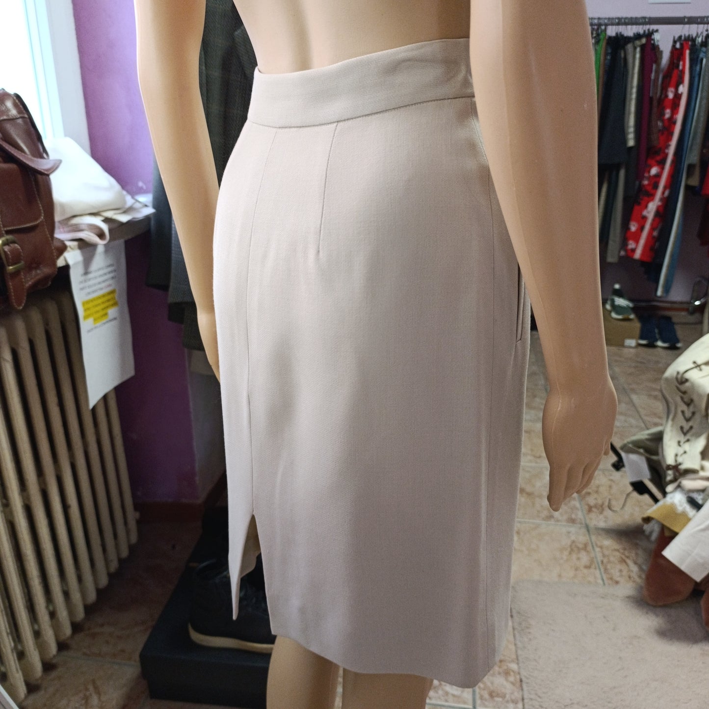 Gonna classica Giorgio Armani beige tg xs