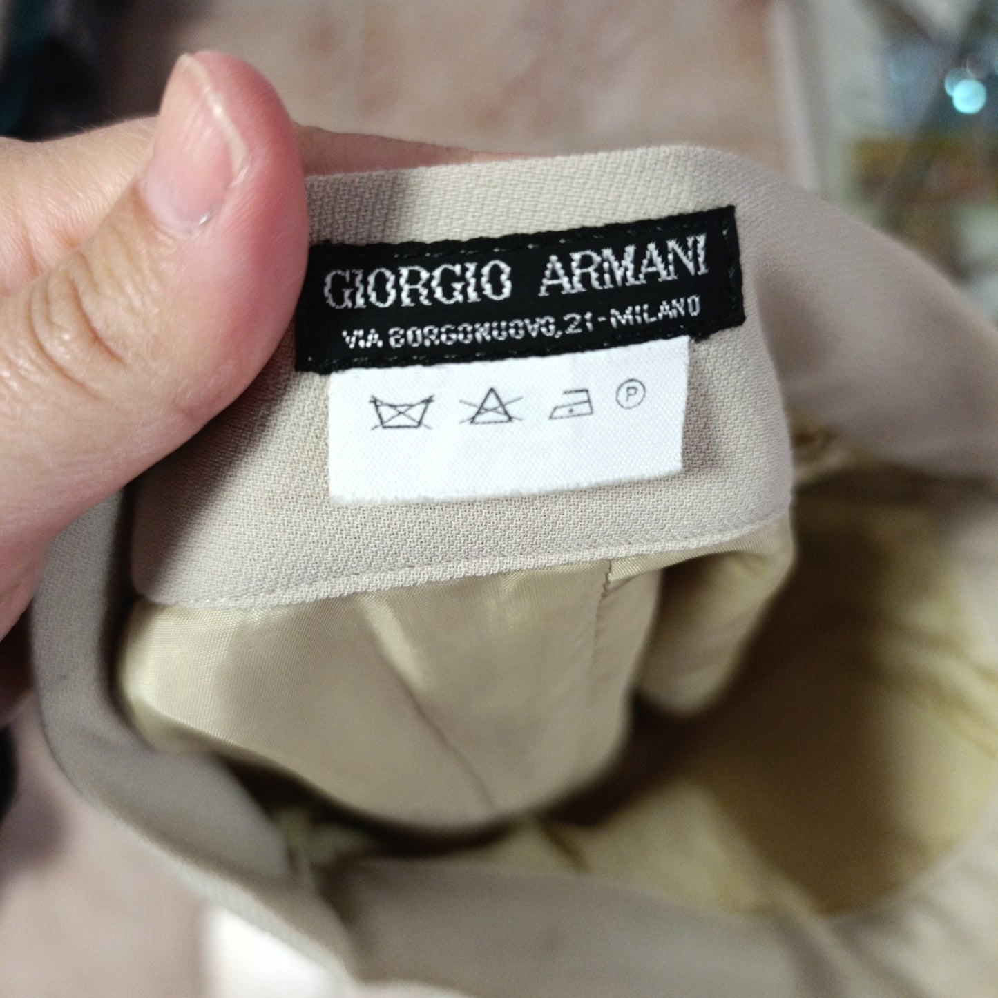Gonna classica Giorgio Armani beige tg xs