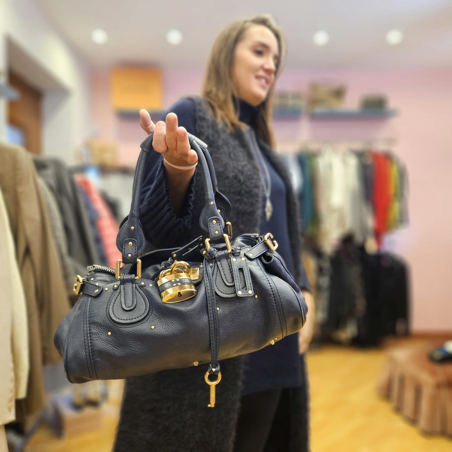 Borsa Chloé paddington bag blu