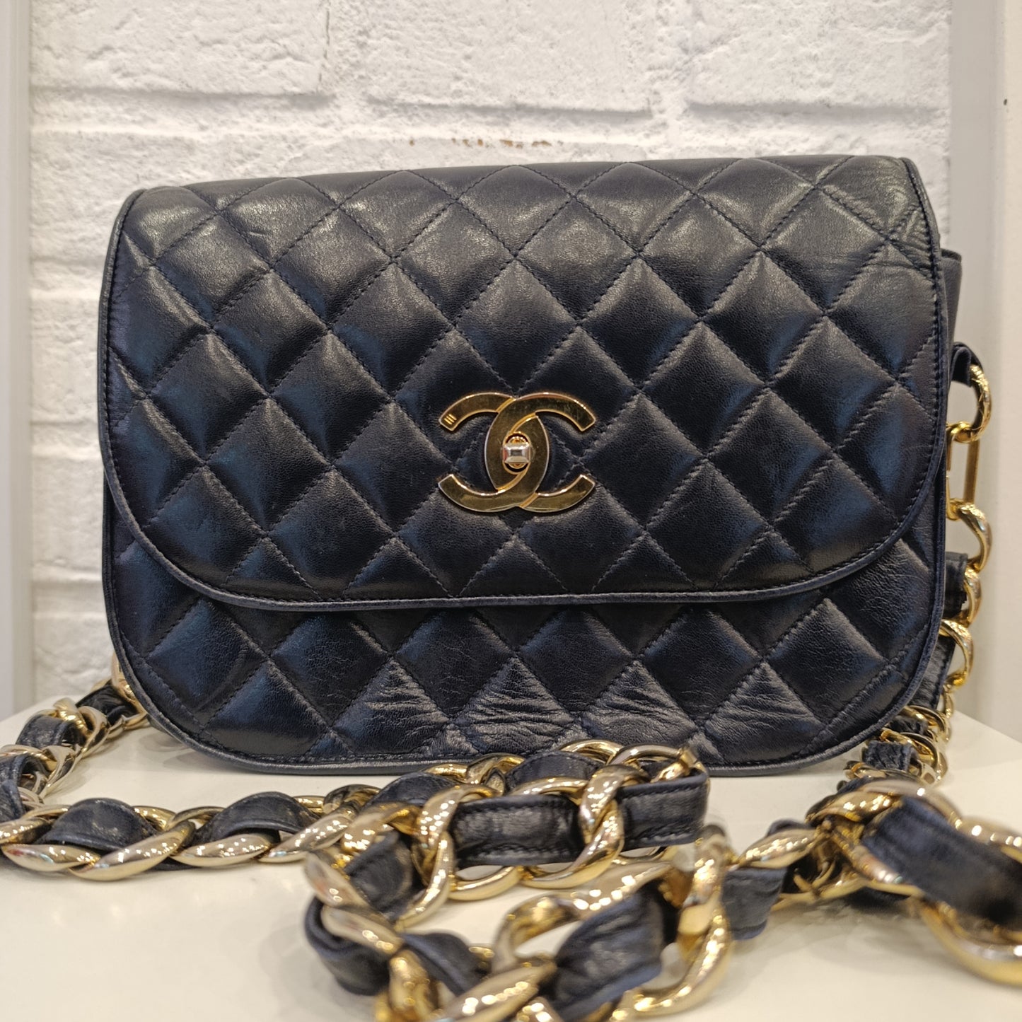 Borsa Chanel vintage blu notte