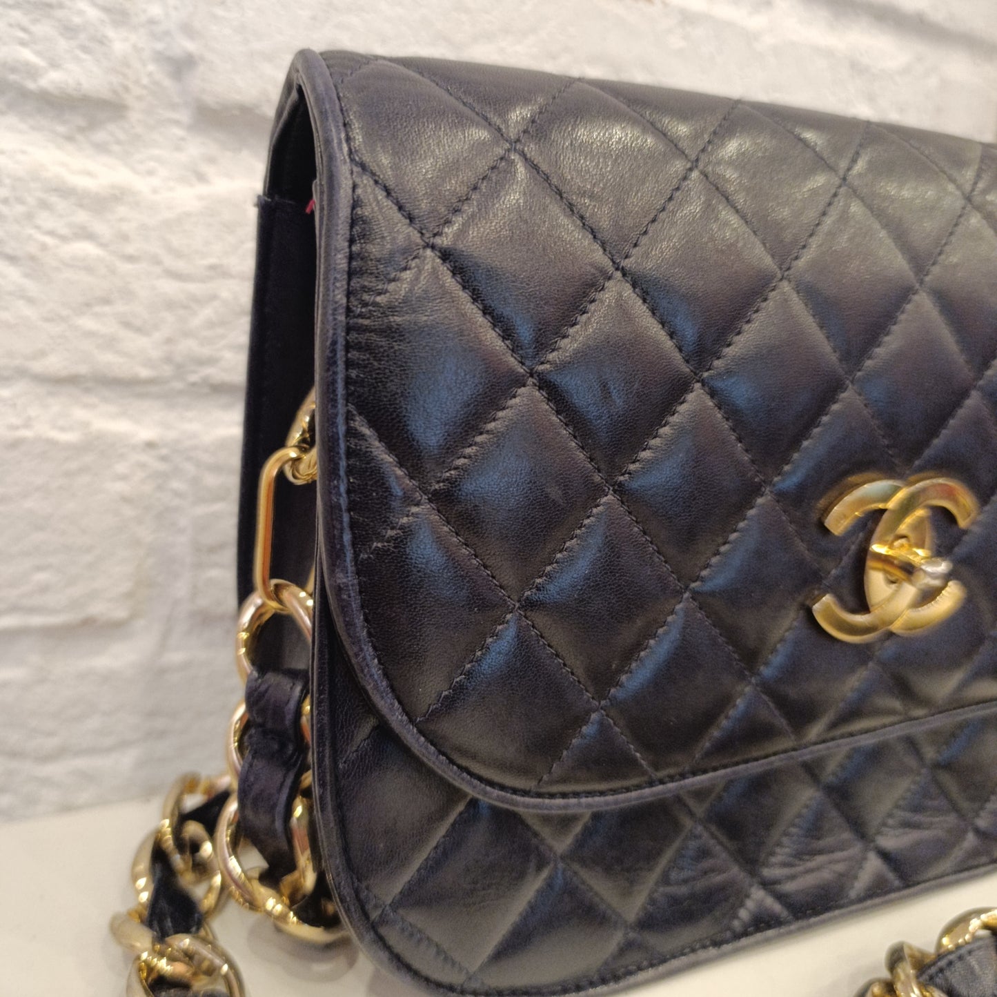 Borsa Chanel vintage blu notte