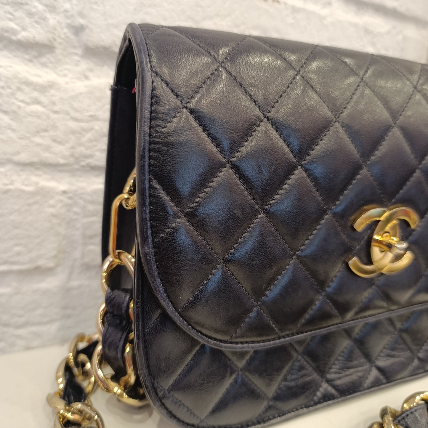 Borsa Chanel vintage blu notte