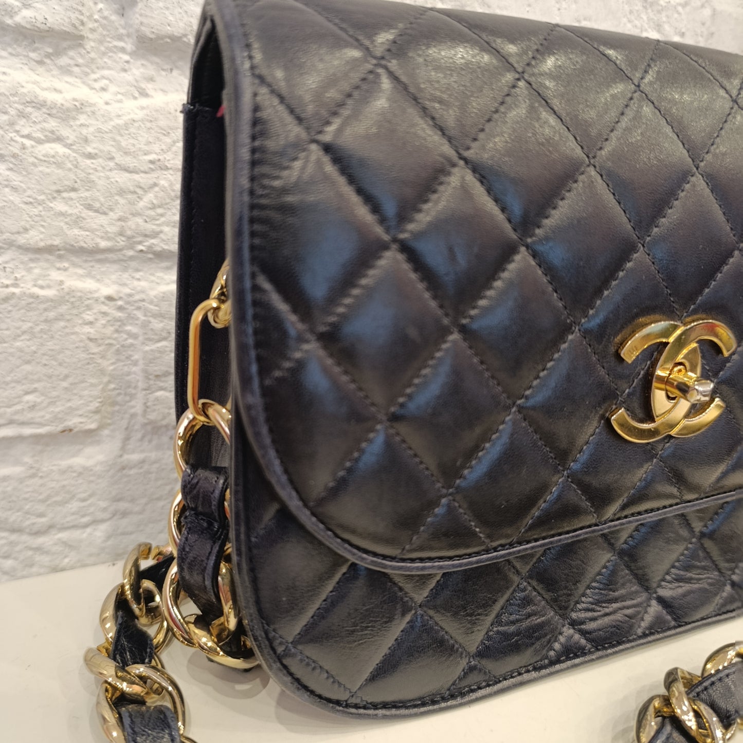 Borsa Chanel vintage blu notte
