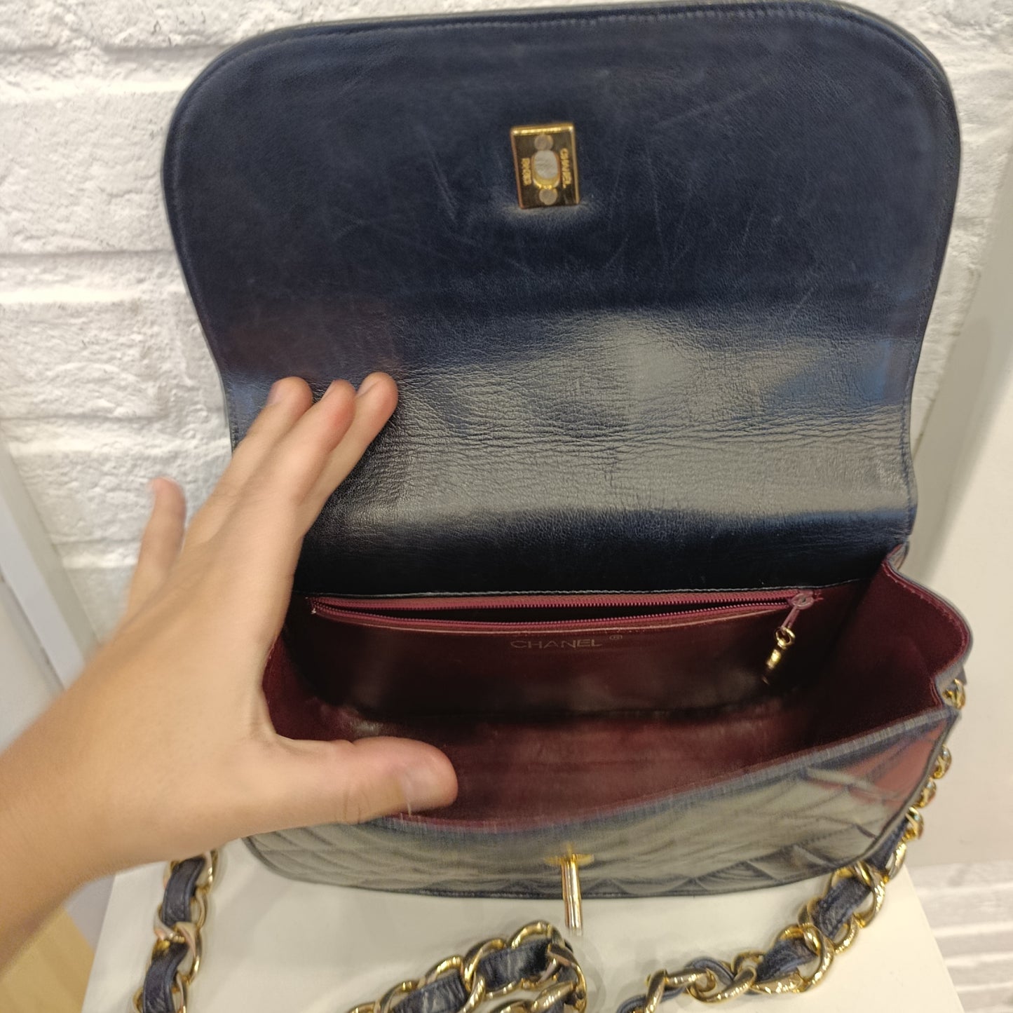 Borsa Chanel vintage blu notte