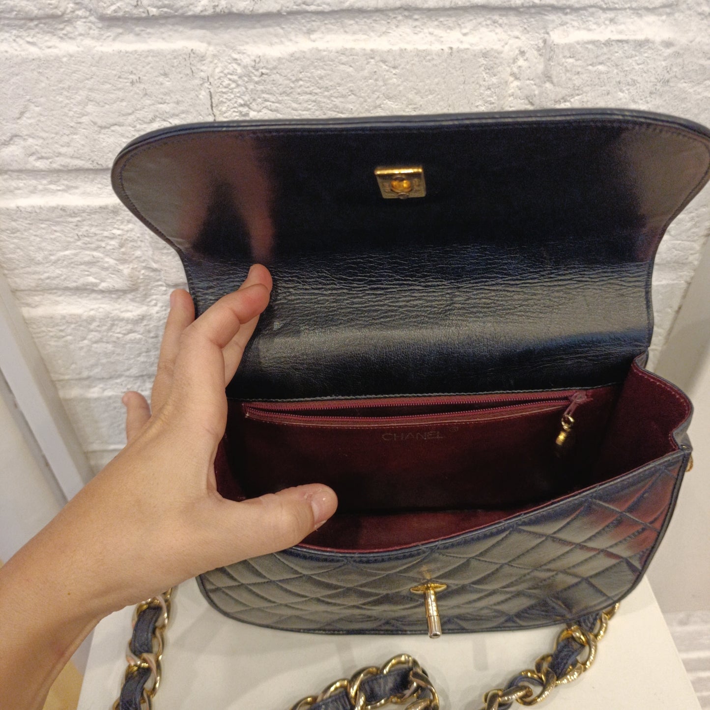 Borsa Chanel vintage blu notte