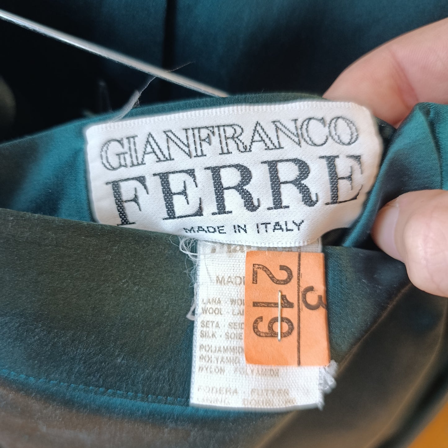 Completo verde lucido Gianfranco Ferrè tg 42 vintage