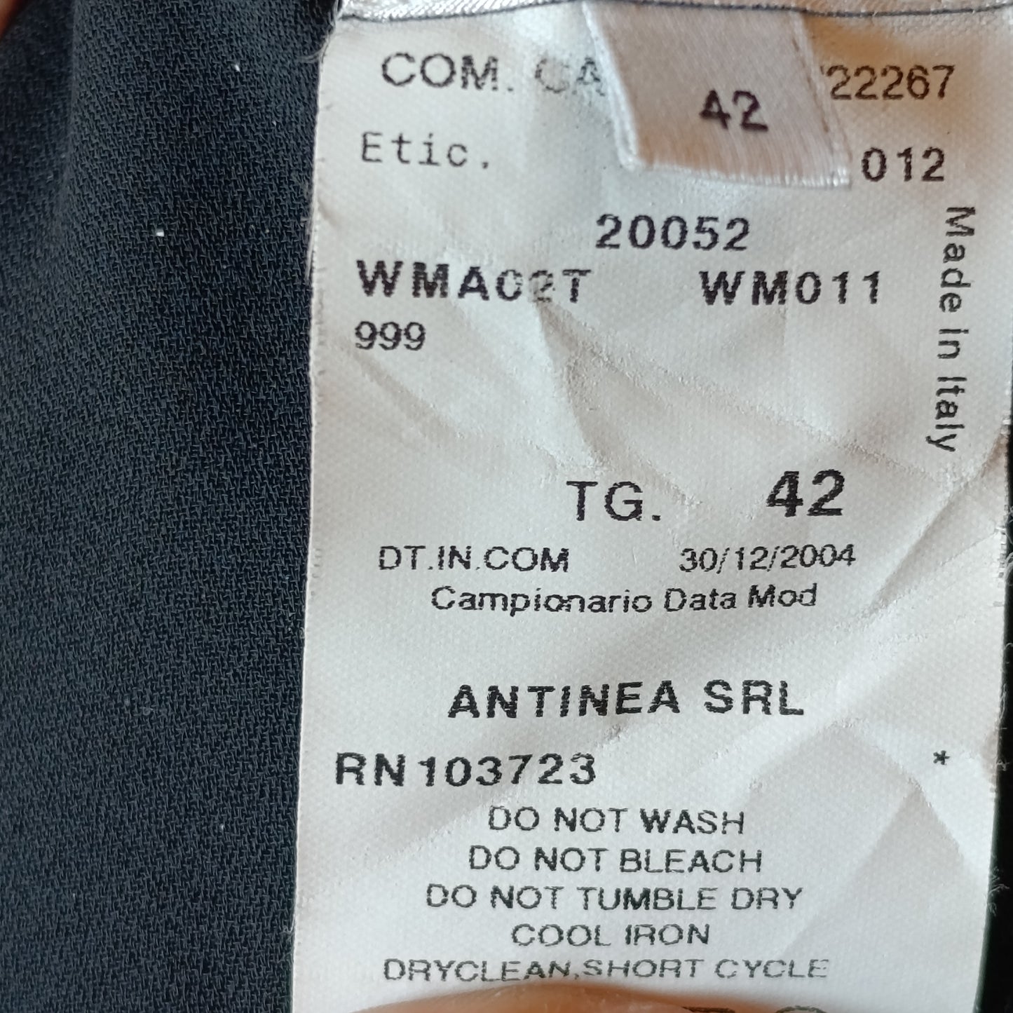 Abito nero Armani tg 42