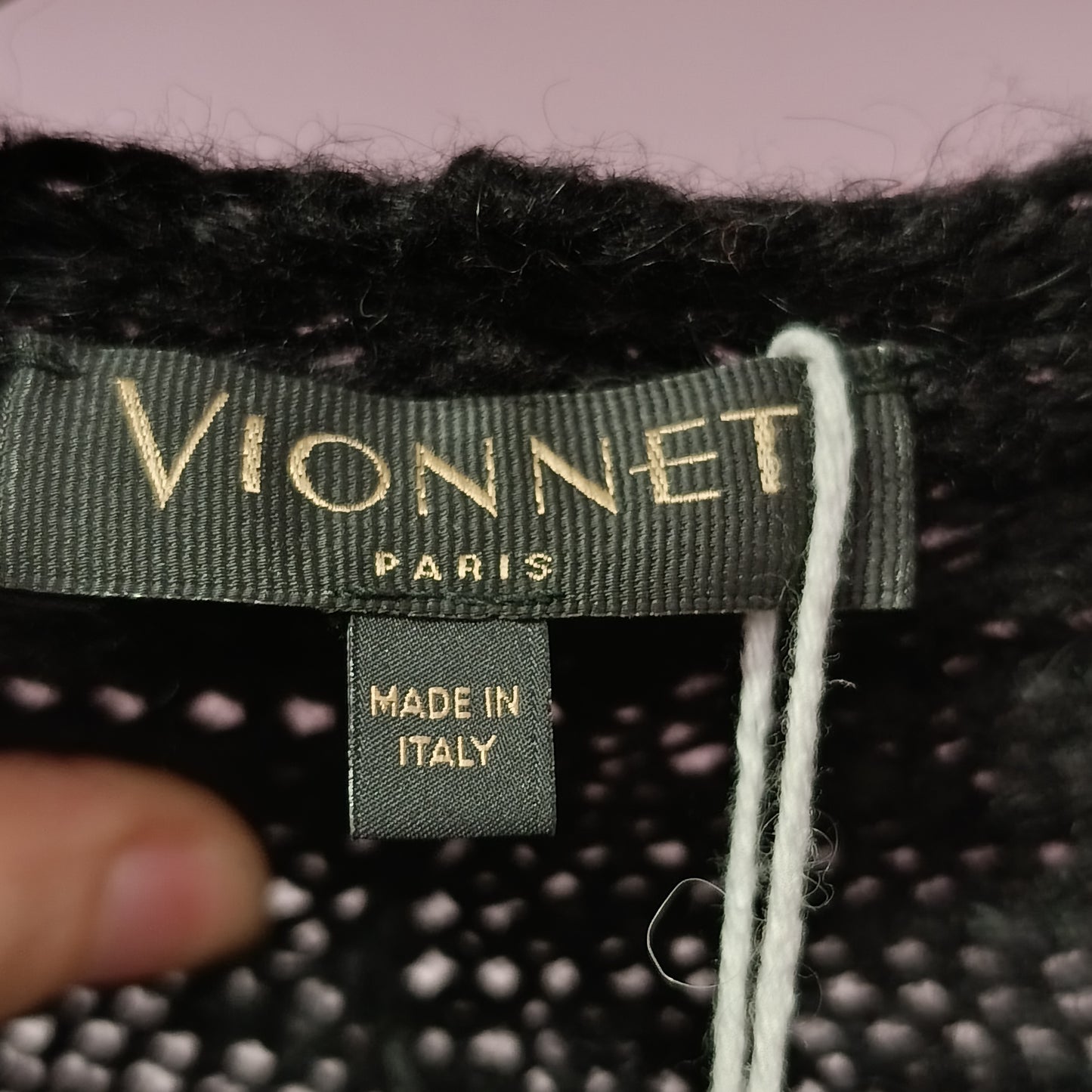 Cappottino/cardigan nero pelo di volpe e lana Vionnet tg 40