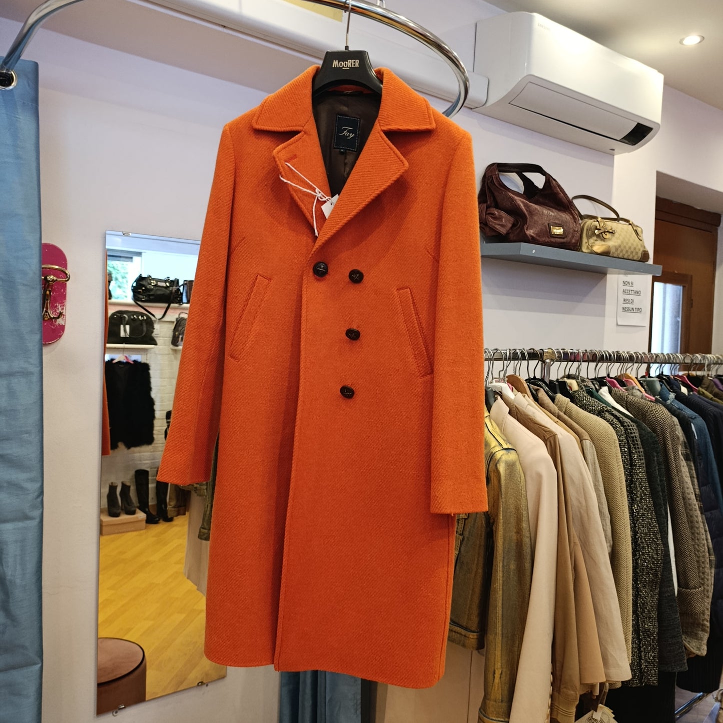 Cappotto Fay arancio tg L