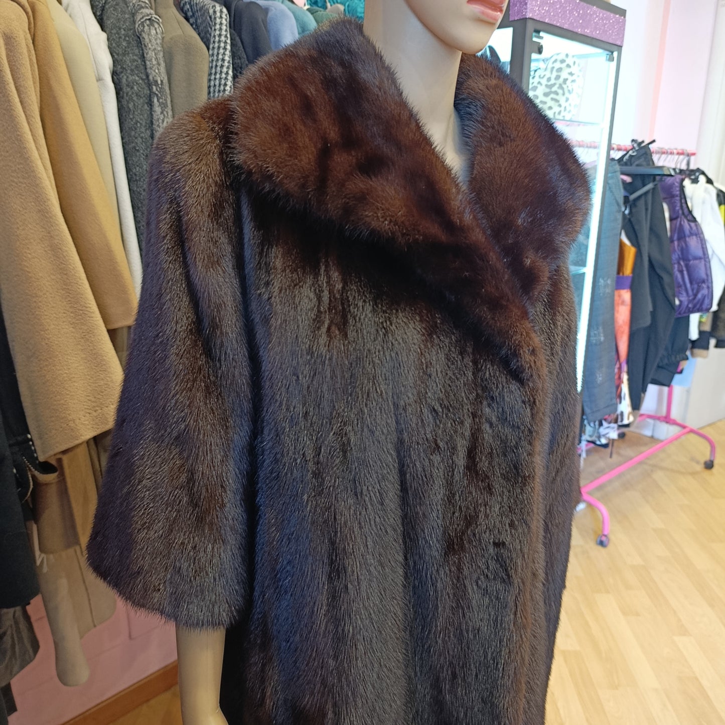 Pelliccia visone scuro tg S/M