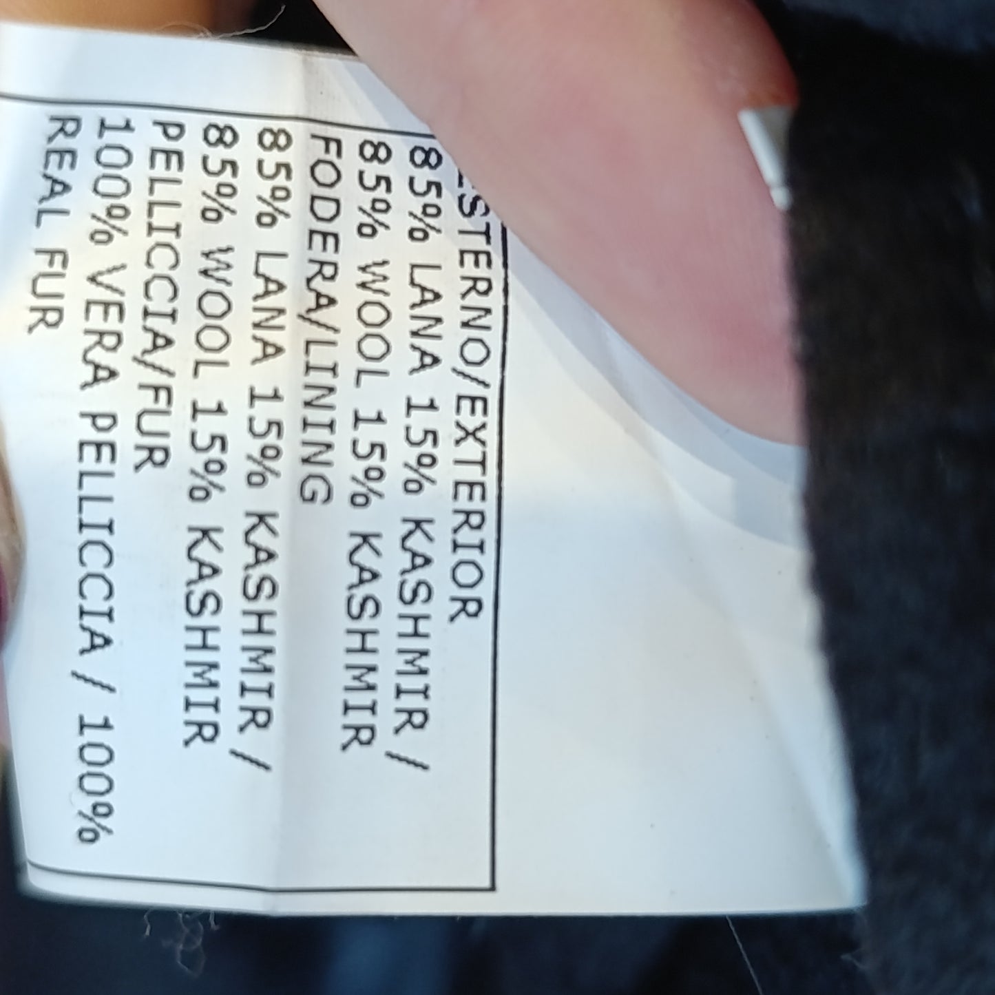 Cappotto Ermanno Scervino nero con inserto in vera pelliccia tg 44