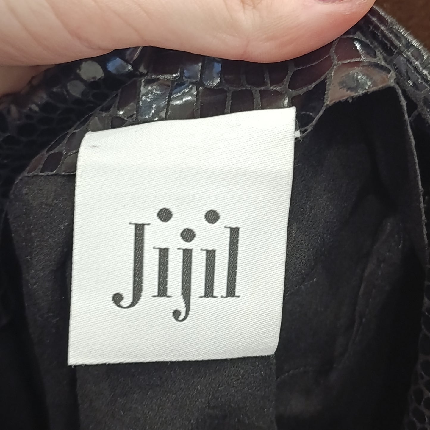 Gonna stampa rettile vernice nera Jijil tg S