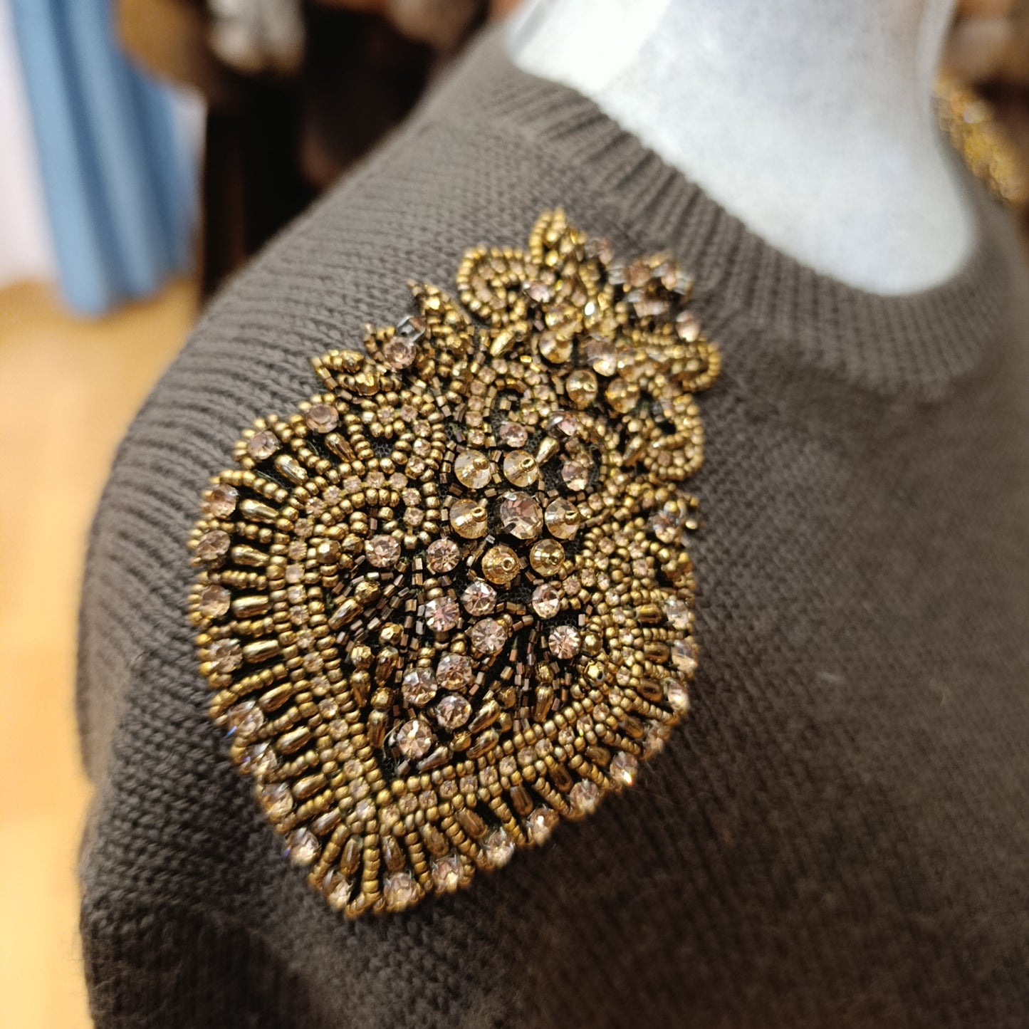 Maglione Dundup verde con applicazioni tg 40 abbondante