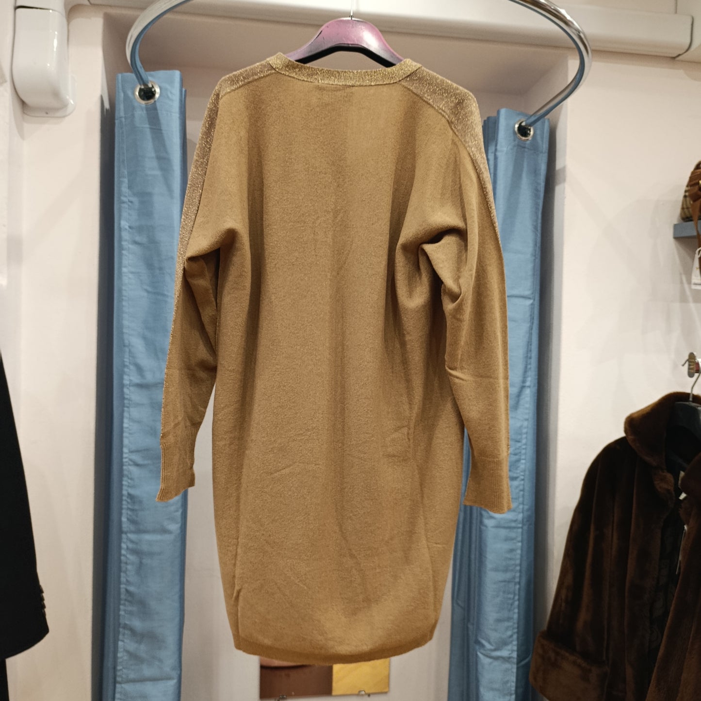 Maxi maglione Atos Lombardini inserto dorato tg 40 over