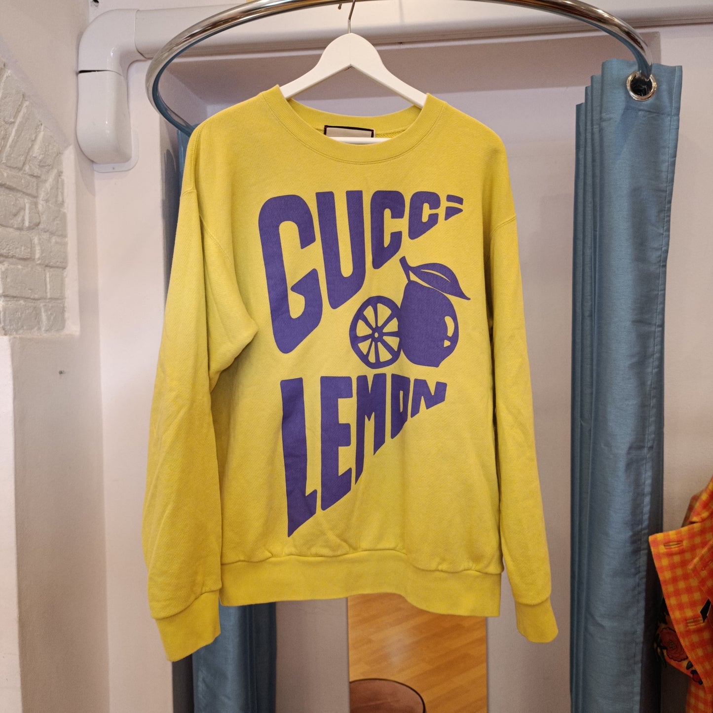 Felpa Gucci gialla lime tg S over